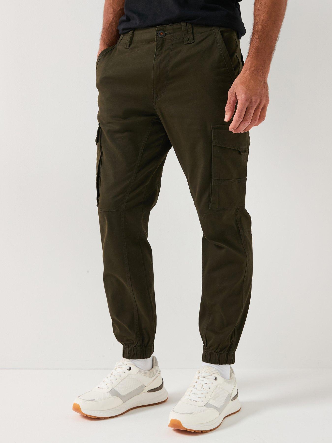 Jack & Jones Paul Flake Slim Fit Cuffed Cargo Trousers - Khaki