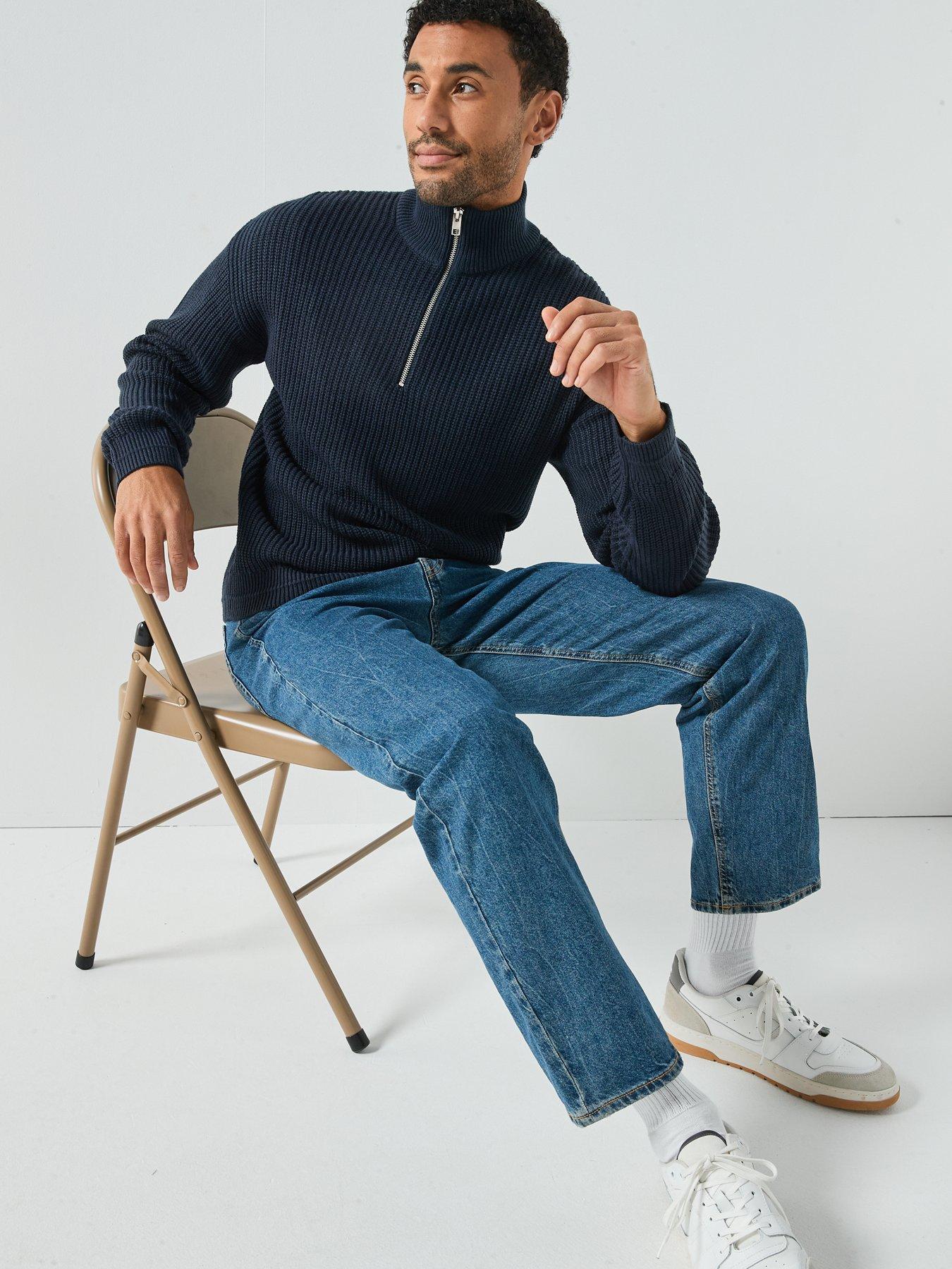 Image 5 of 6 of Jack & Jones Eddie Loose Fit Jeans - Dark Wash