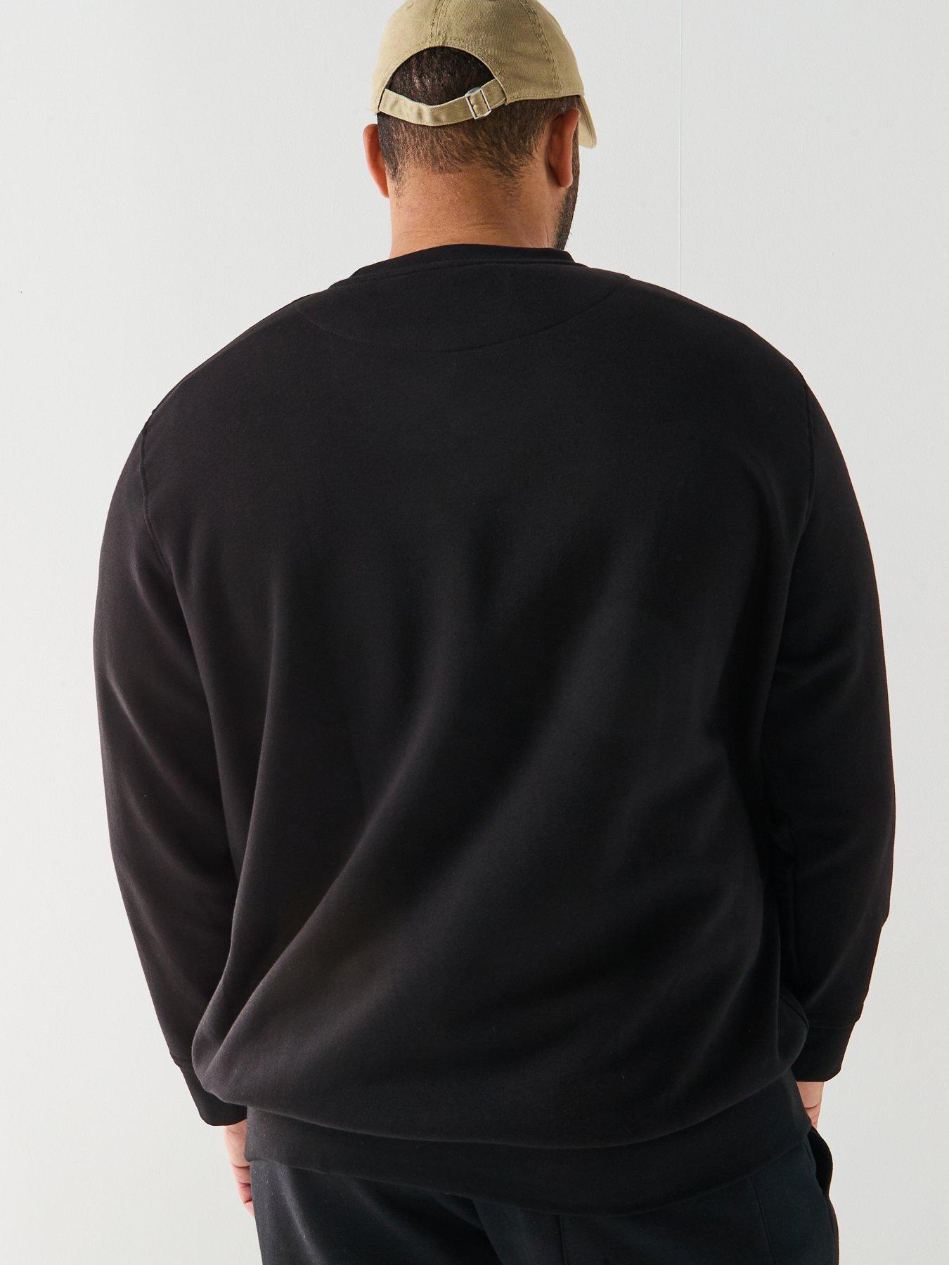  image of jack-jones-plus-size-soho-jj-studios-crew-sweater-black
