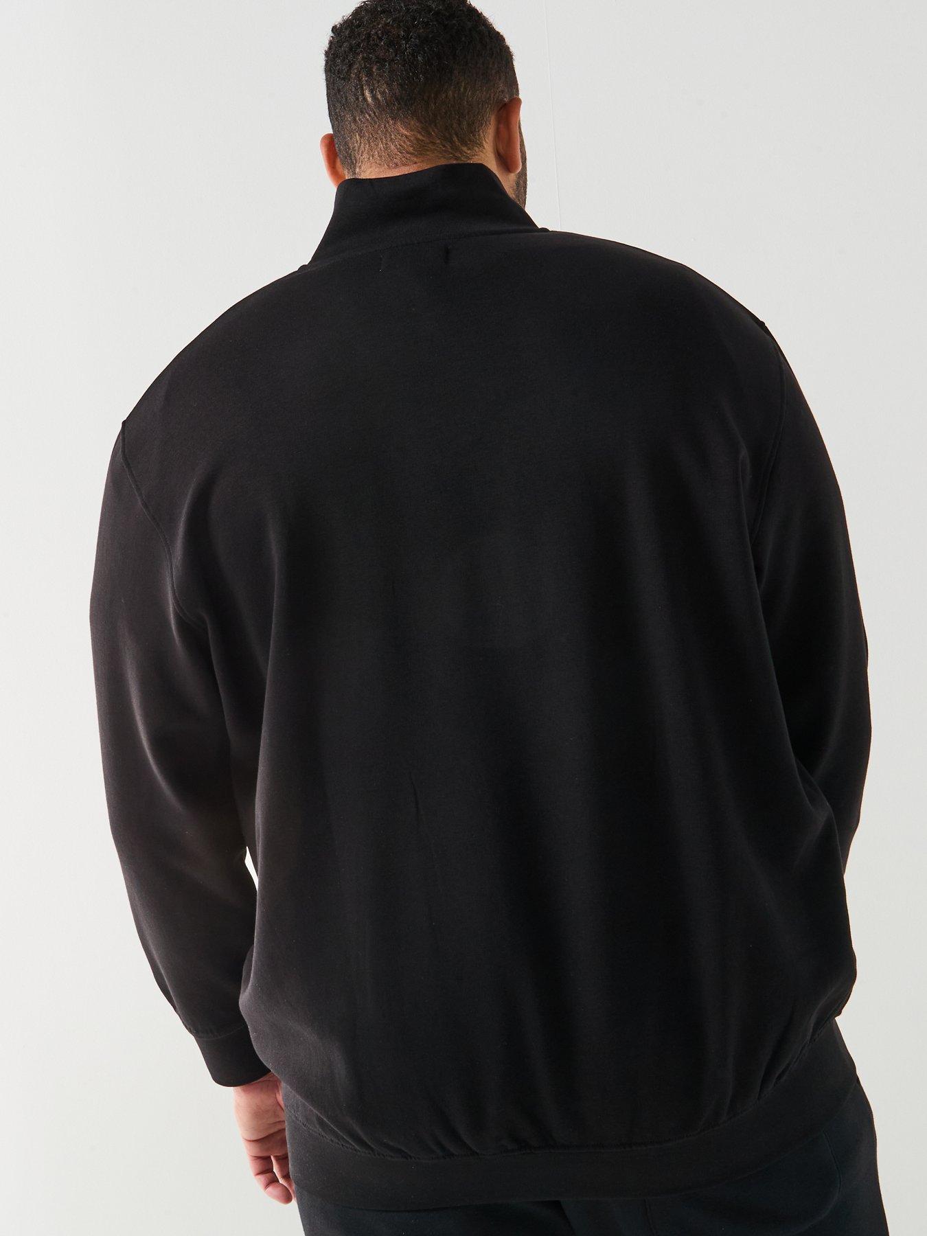  image of jack-jones-plus-size-soho-jj-studios-14-zip-sweater-black