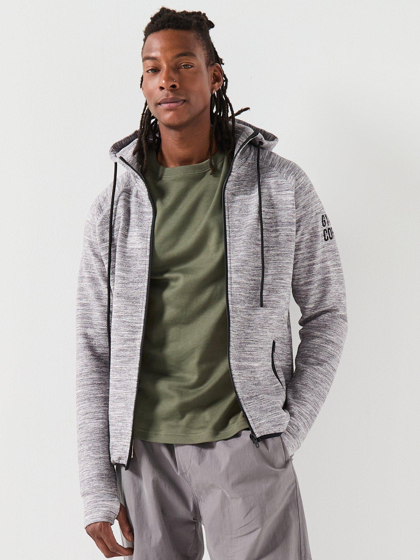  image of gym-coffee-mens-training-fleck-hoodie-grey