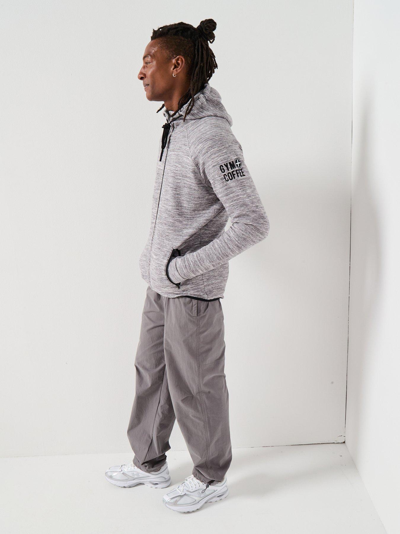  image of gym-coffee-mens-training-fleck-hoodie-grey