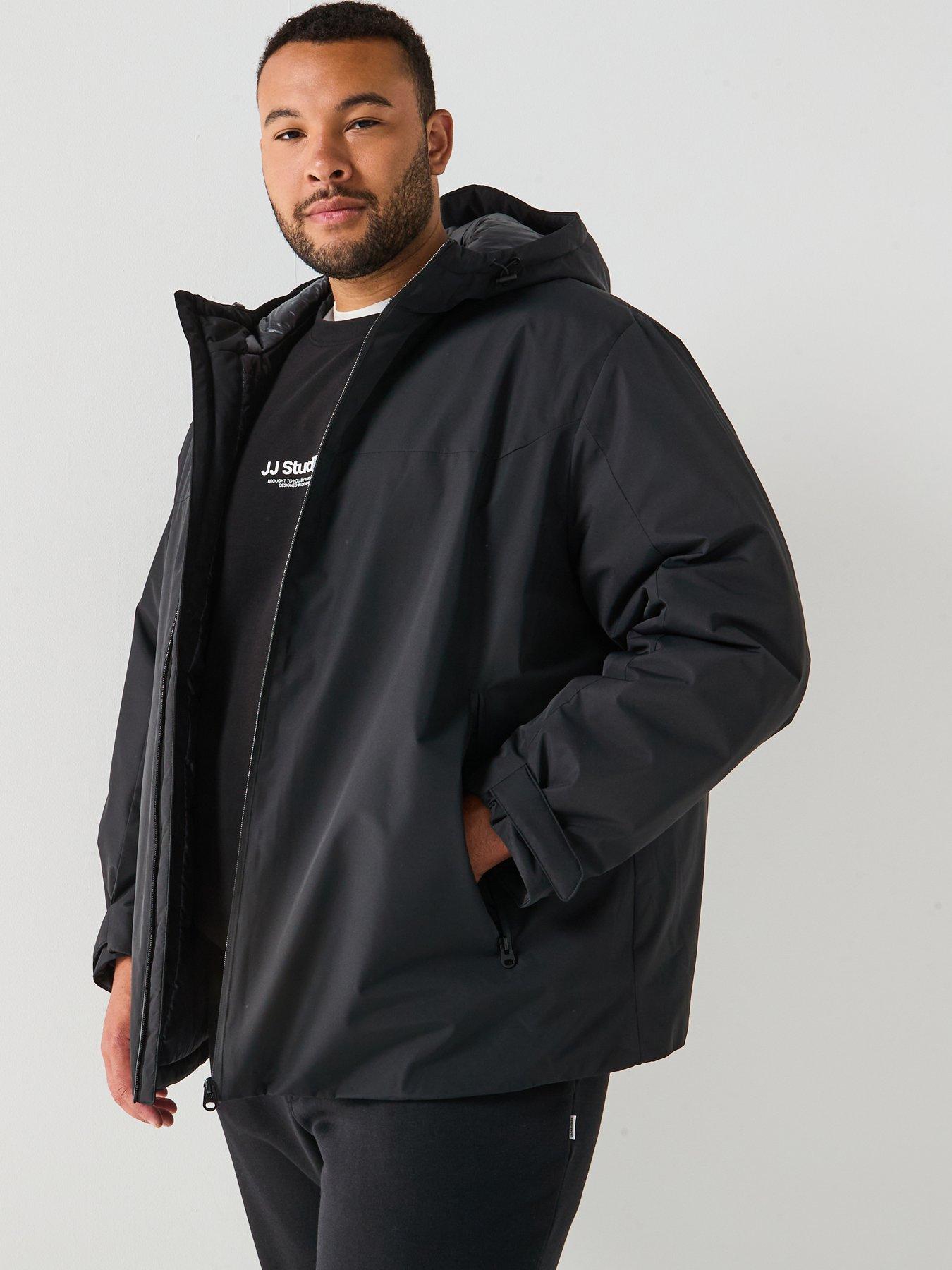 Jack & Jones Brandon Plus Size Transitional Hooded Padded - Black