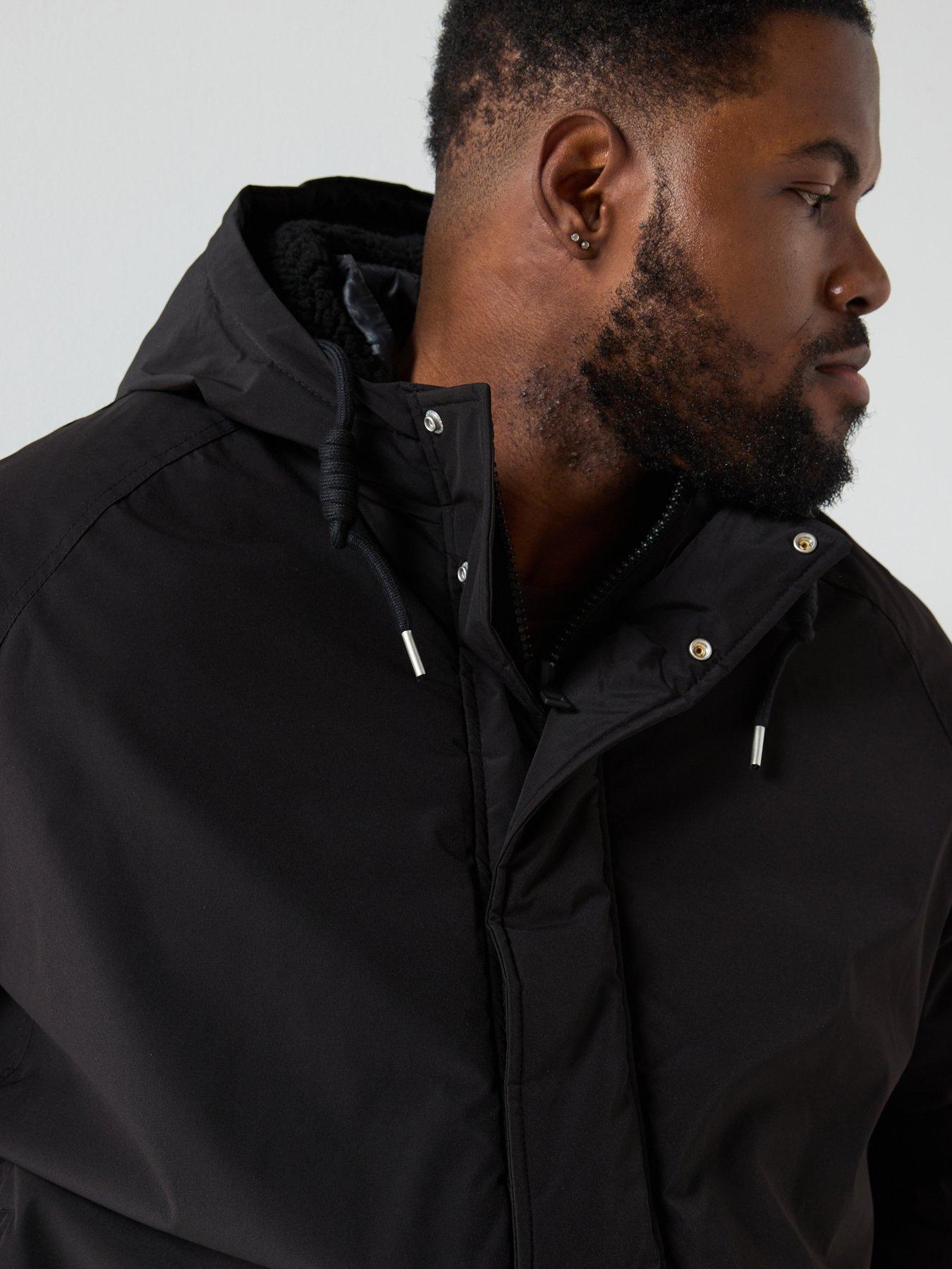  image of jack-jones-plus-size-wood-parka-coat-nbsp--black