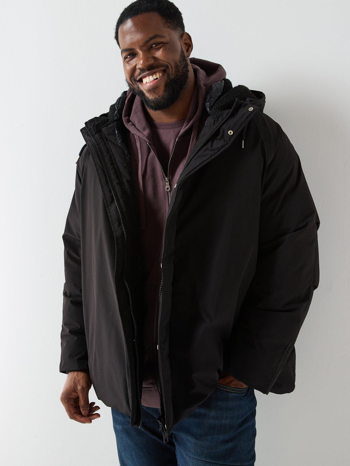  image of jack-jones-plus-size-wood-parka-coat-nbsp--black