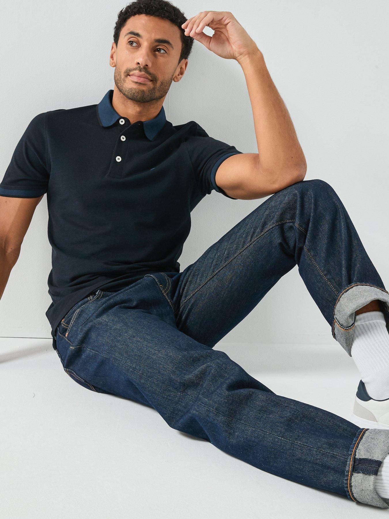 Image 6 of 6 of Jack & Jones Paulos Tipped Polo Shirt - Navy