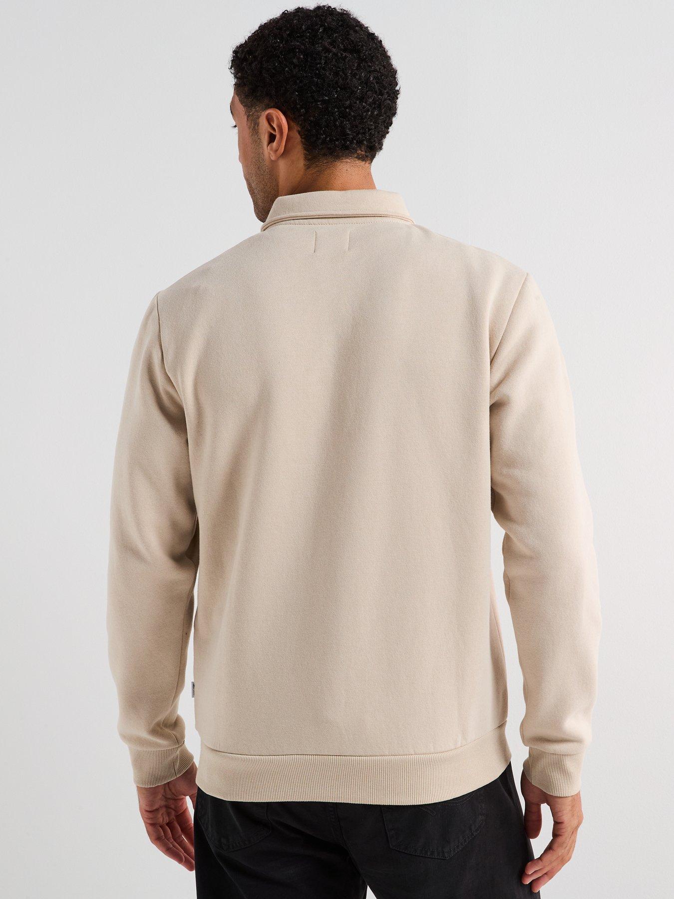 Image 2 of 6 of Jack & Jones Bradley 1/4 Button Sweat - Beige