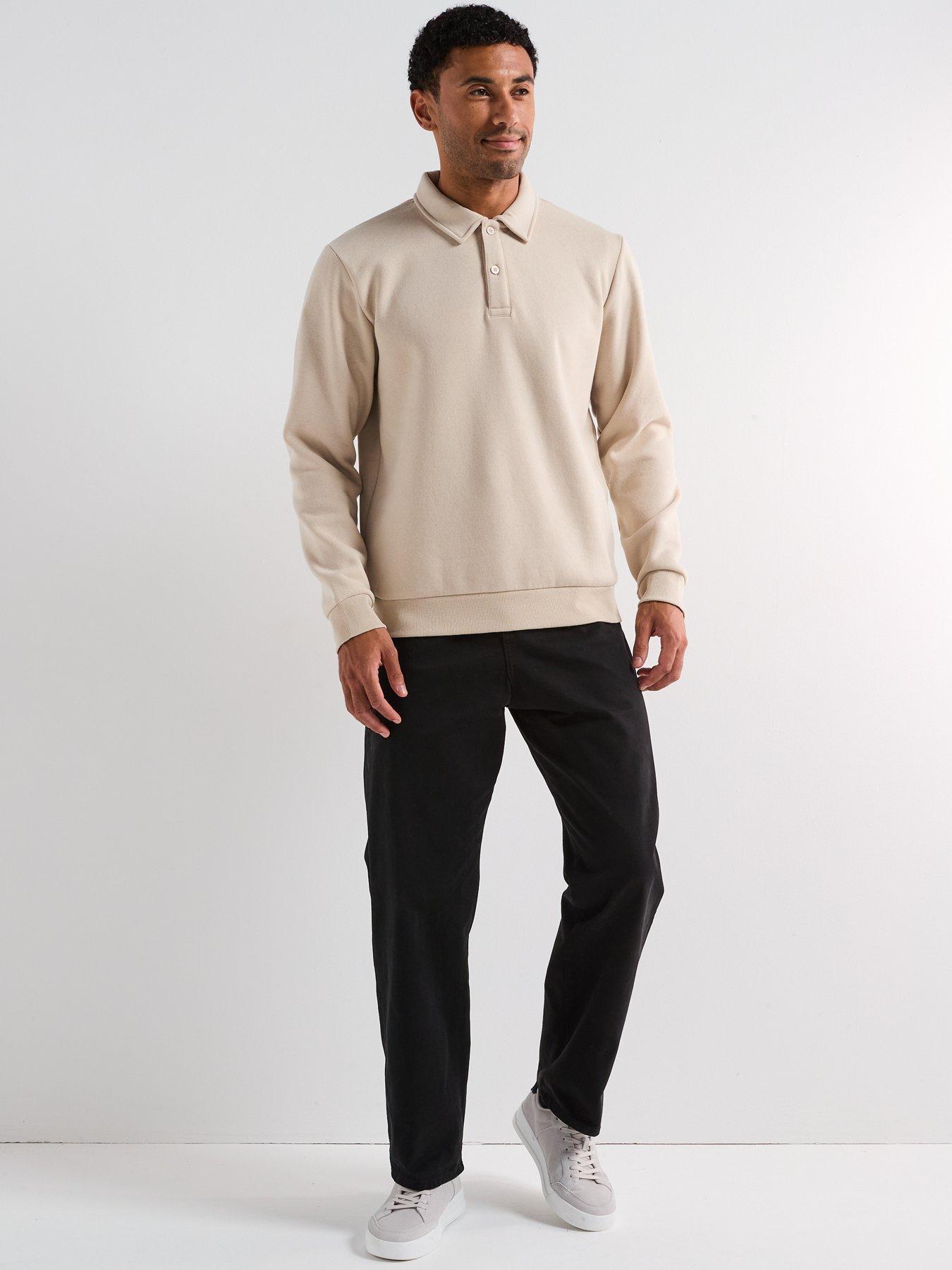 Image 3 of 6 of Jack & Jones Bradley 1/4 Button Sweat - Beige