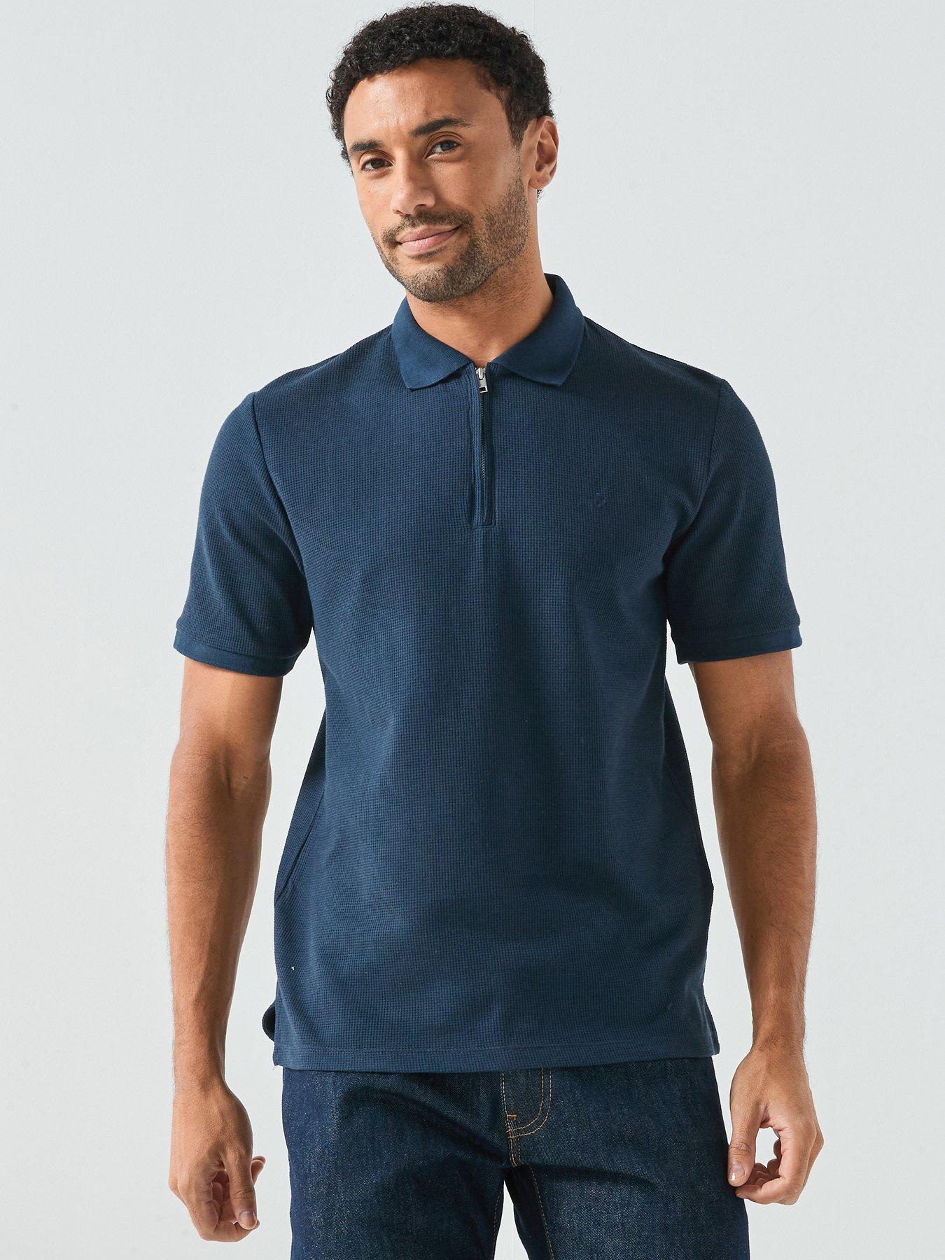 jack-jones-austin-micro-waffle-zip-polo-shirt-navy