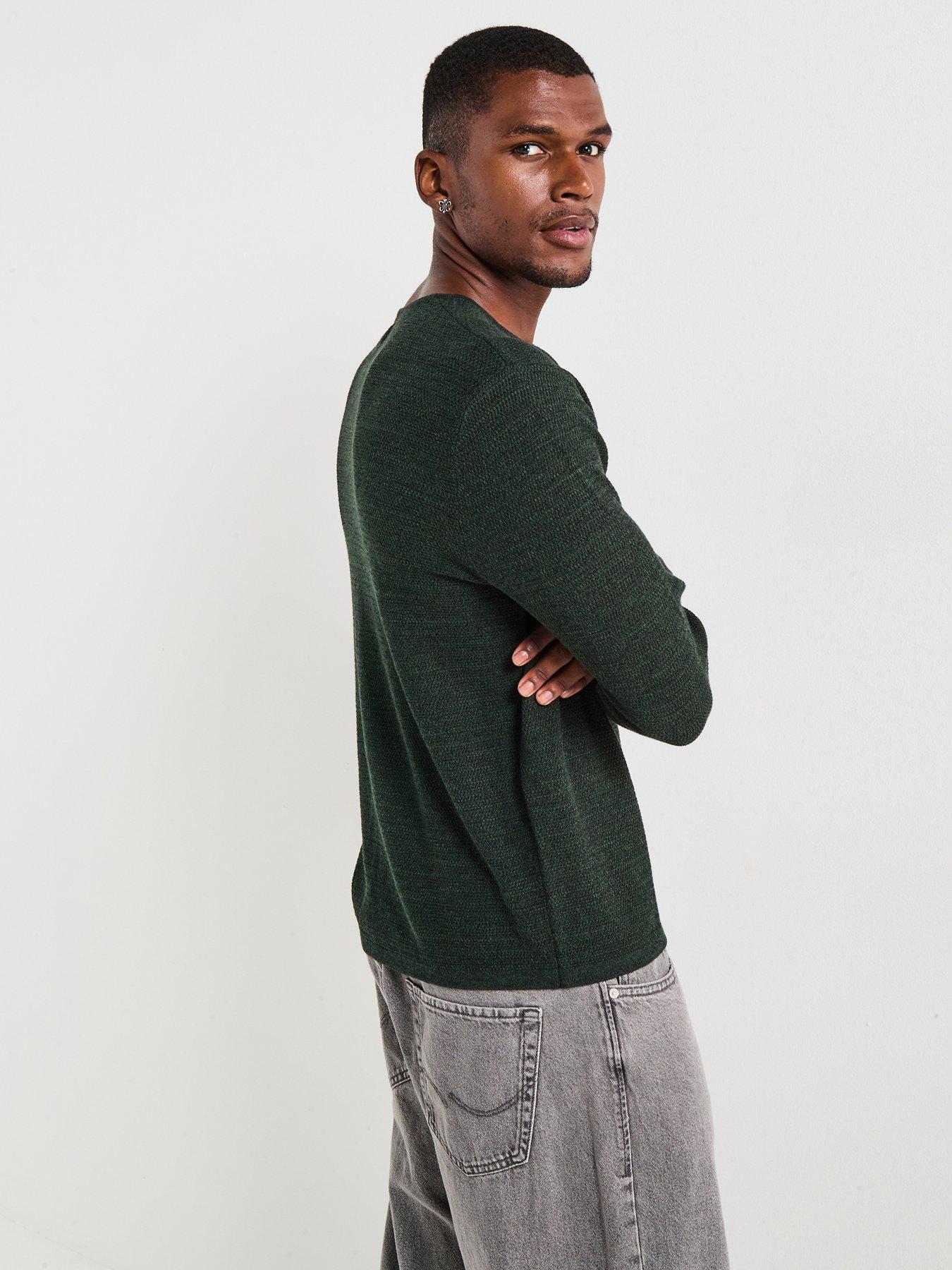 Jack & Jones George Textured Crew Knitted Jumper - Dark Green