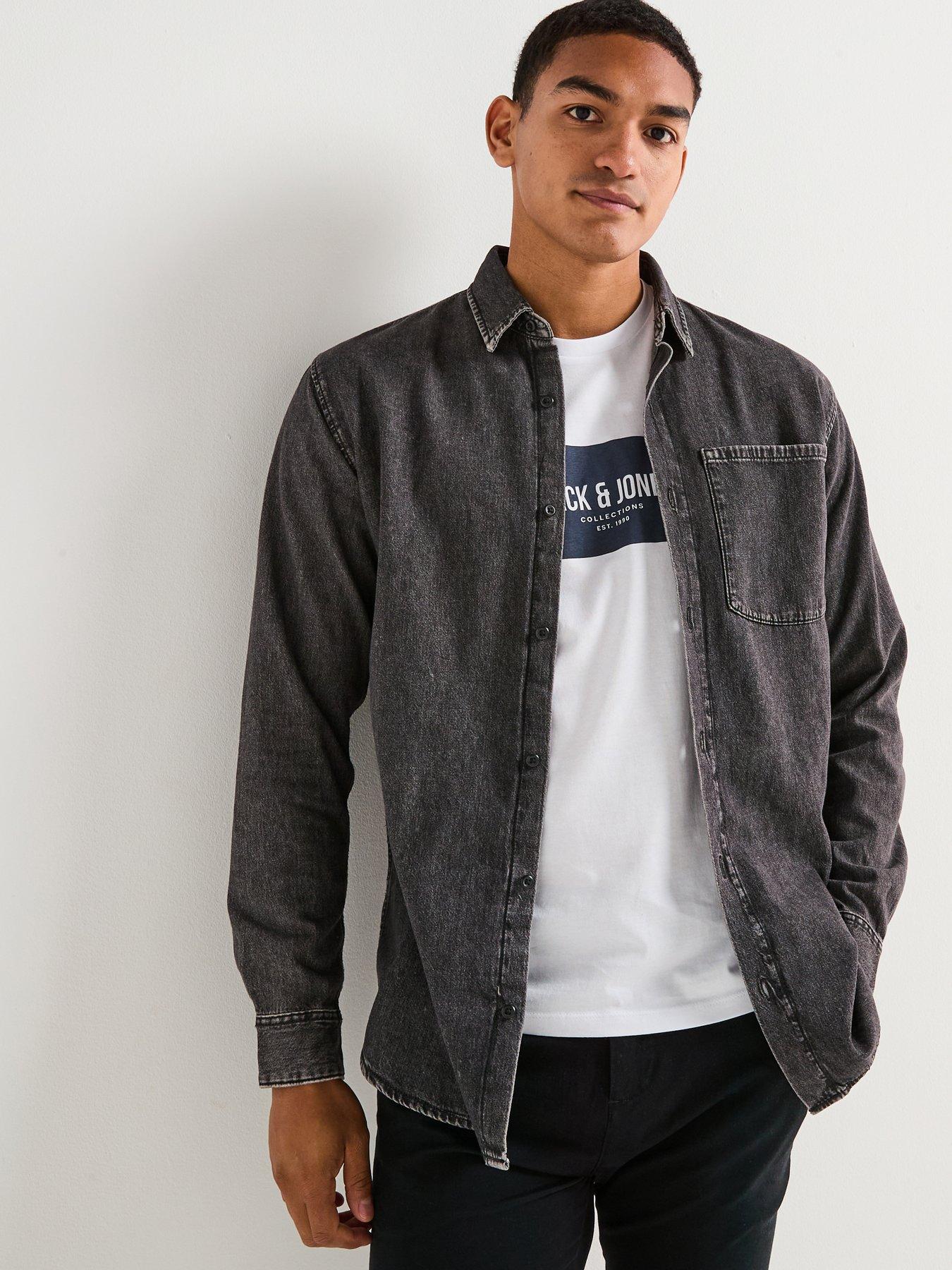 Jack & Jones Creek Pocket Long Sleeve Shirt - Black