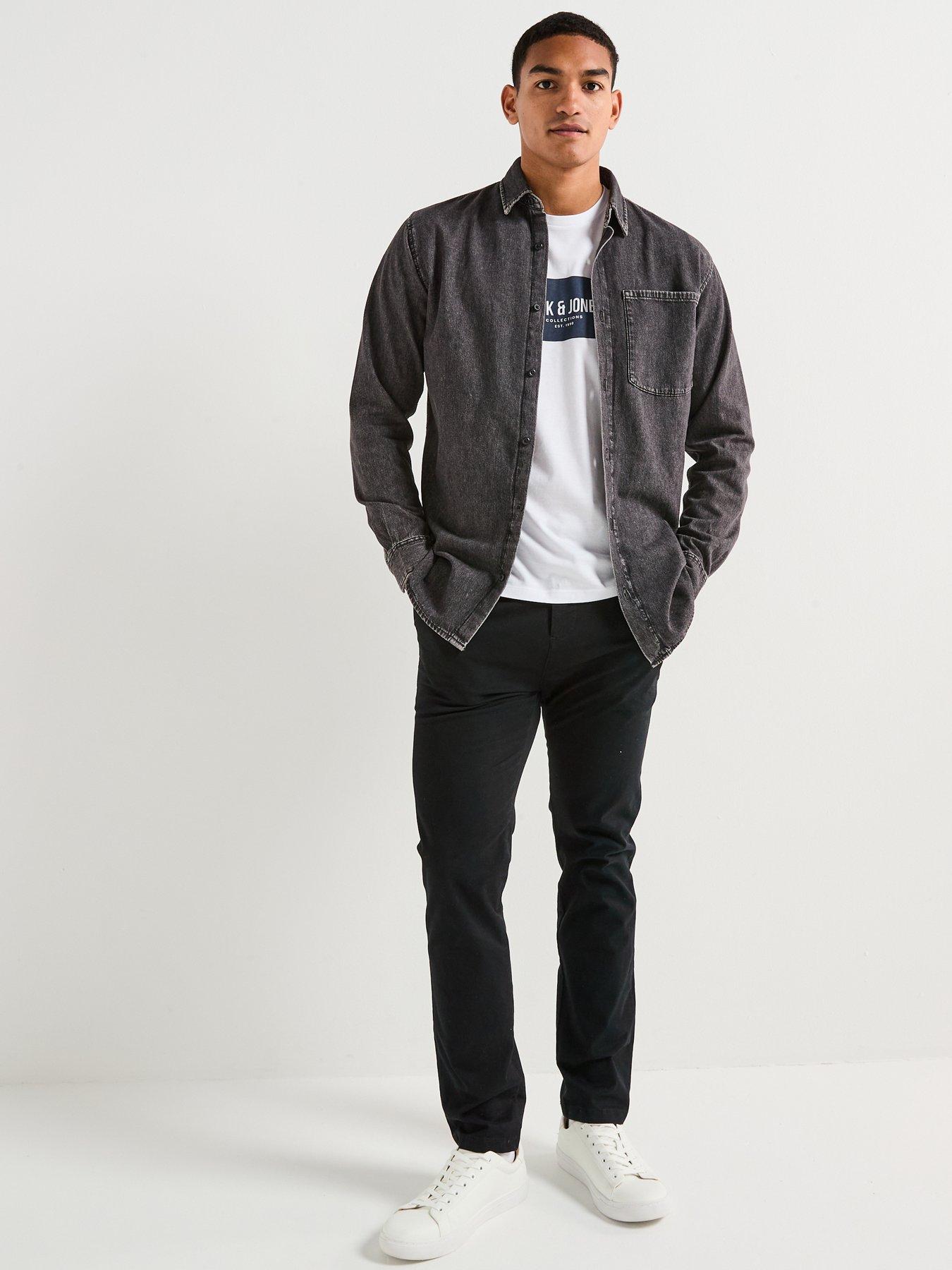 Image 3 of 6 of Jack & Jones Creek Pocket Long Sleeve Shirt - Black