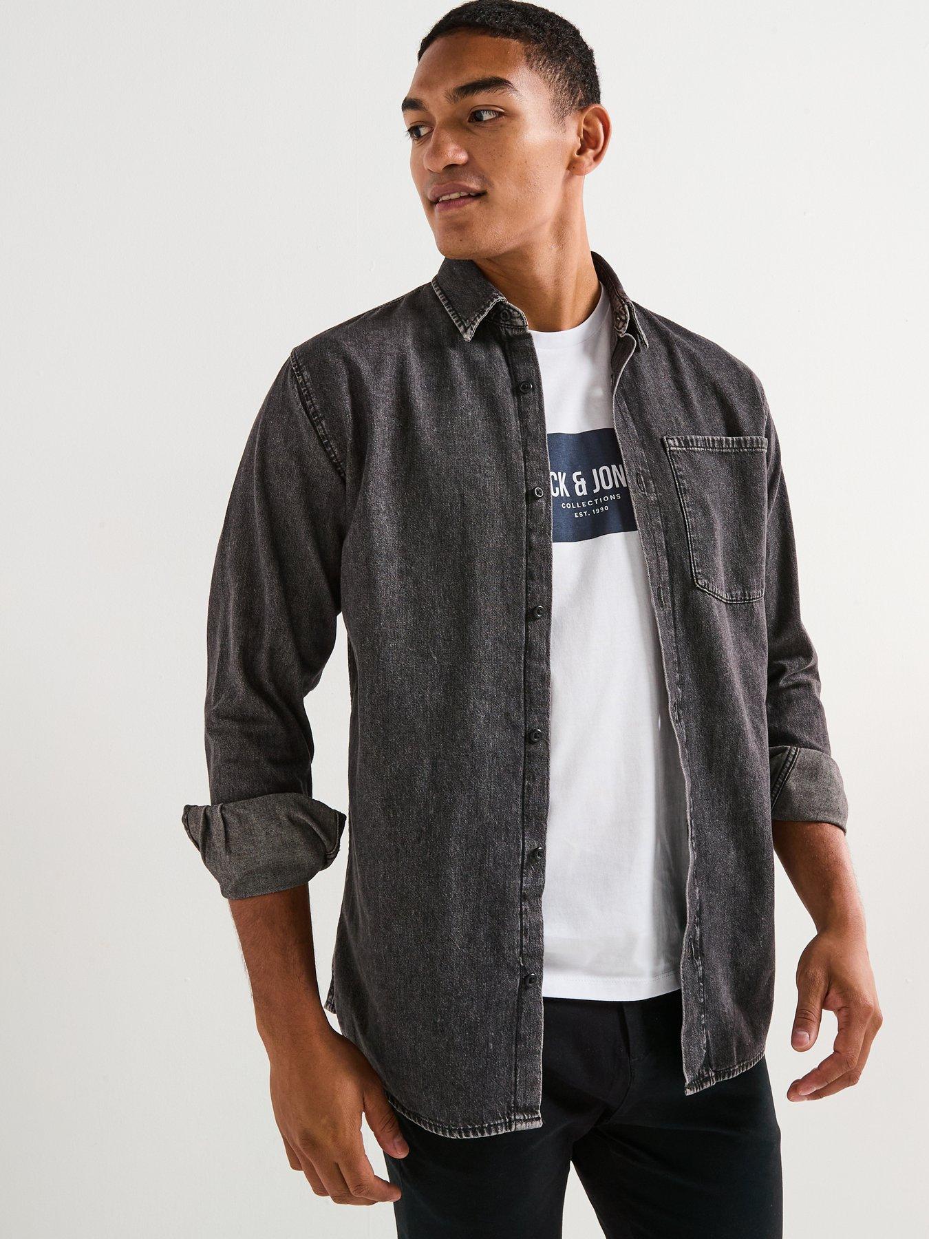 Image 6 of 6 of Jack & Jones Creek Pocket Long Sleeve Shirt - Black