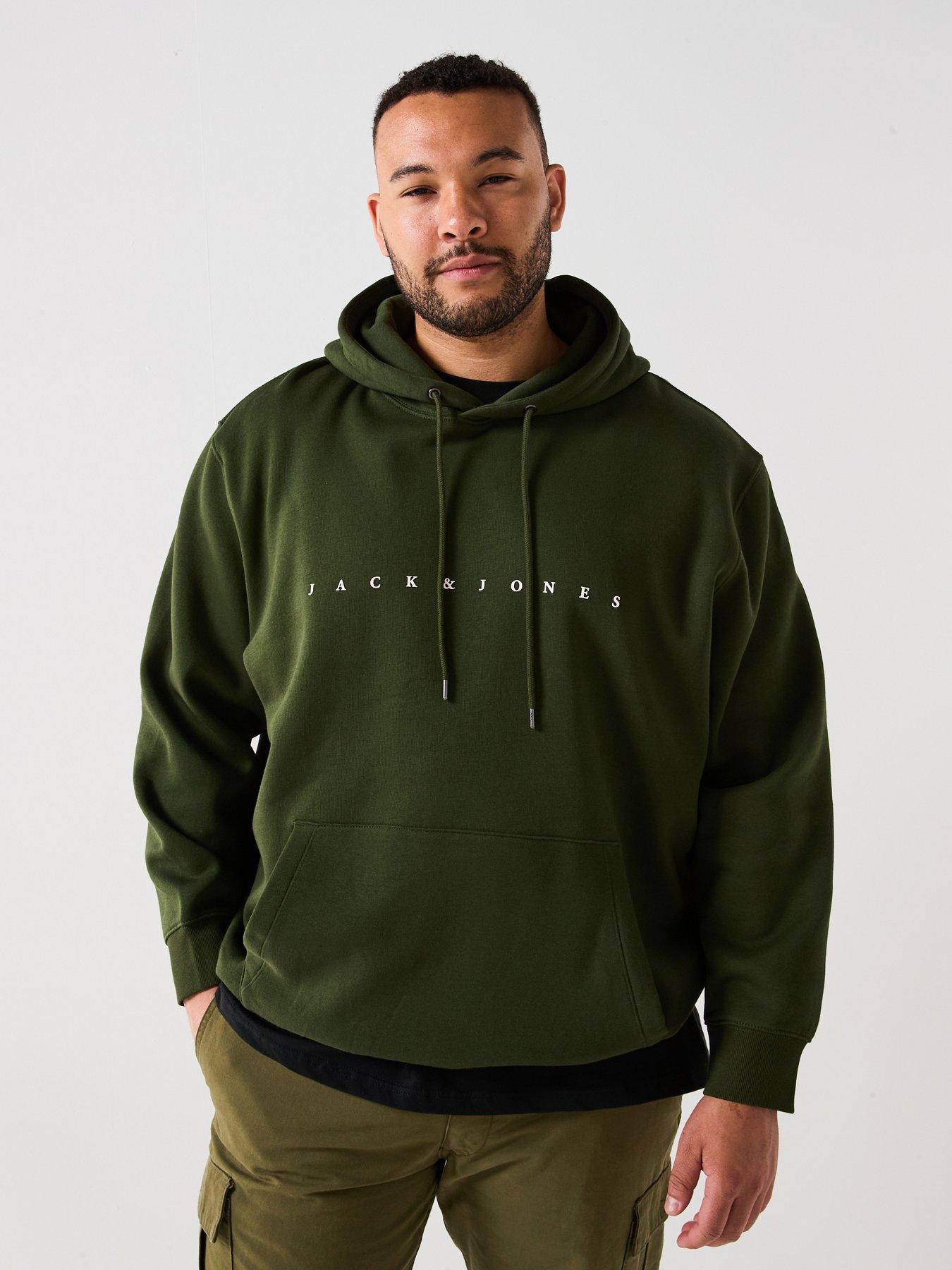 Image 1 of 4 of Jack & Jones Plus Size Star Linear Logo T-Shirt - Green