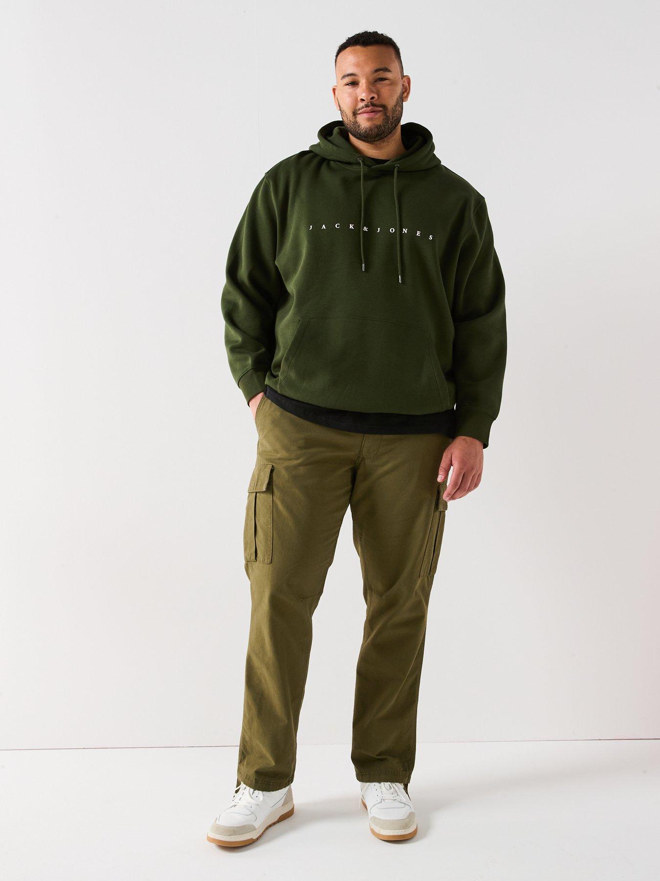 Image 3 of 4 of Jack & Jones Plus Size Star Linear Logo T-Shirt - Green