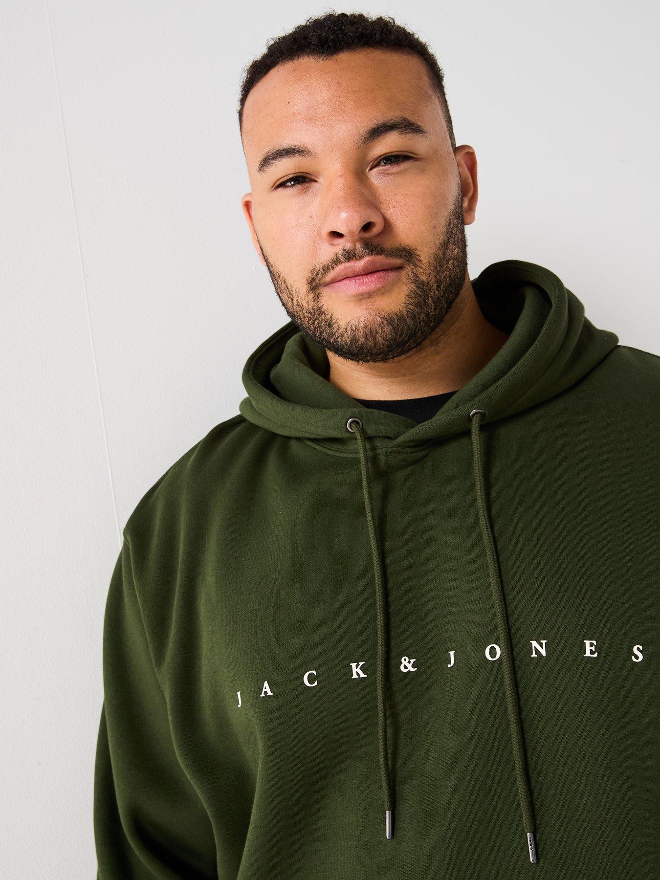 Image 4 of 4 of Jack & Jones Plus Size Star Linear Logo T-Shirt - Green