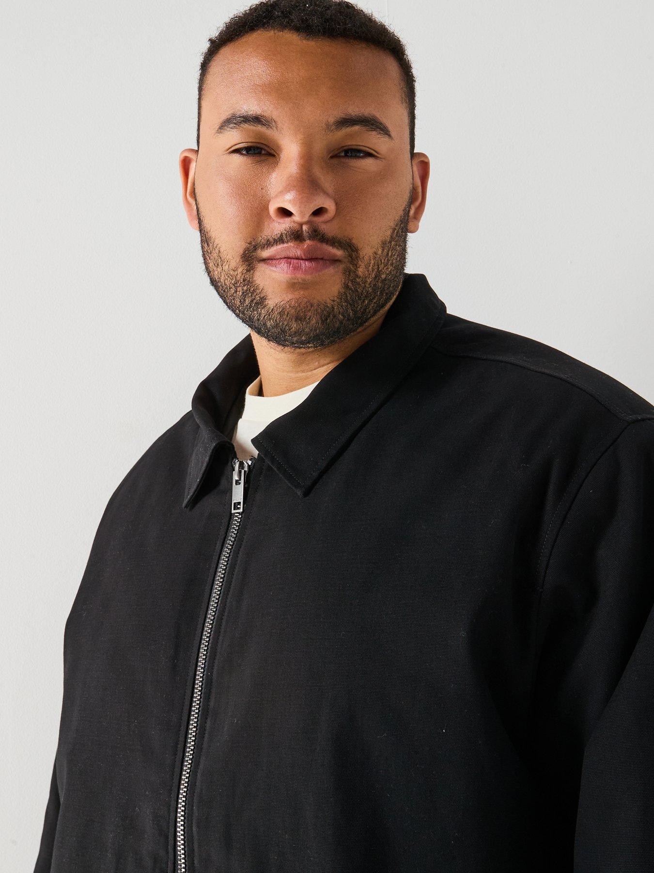 Image 4 of 5 of Jack & Jones Plus Size Dover Worker Harrington - Black