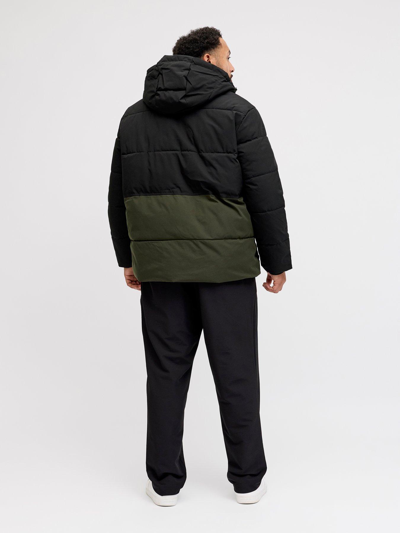 Image 2 of 6 of Jack & Jones Plus Size Owen Hooded Quilted Jacket - Dark Green