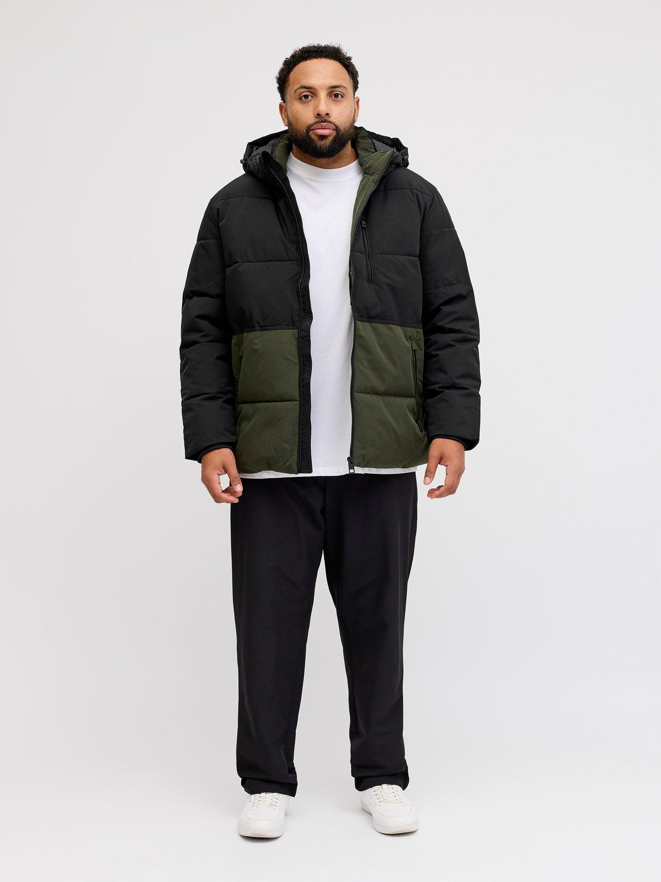 Image 3 of 6 of Jack & Jones Plus Size Owen Hooded Quilted Jacket - Dark Green