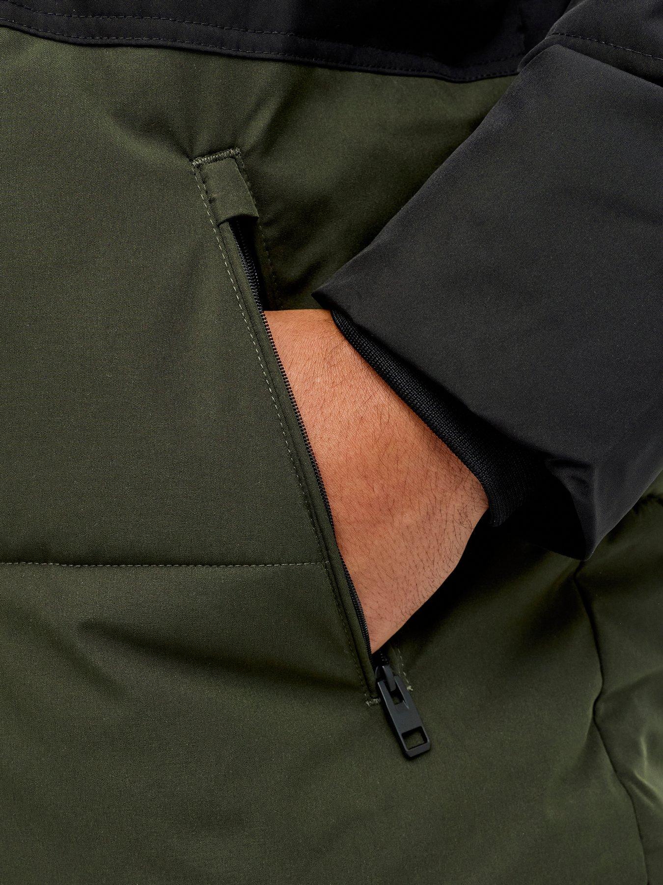 Image 4 of 6 of Jack & Jones Plus Size Owen Hooded Quilted Jacket - Dark Green