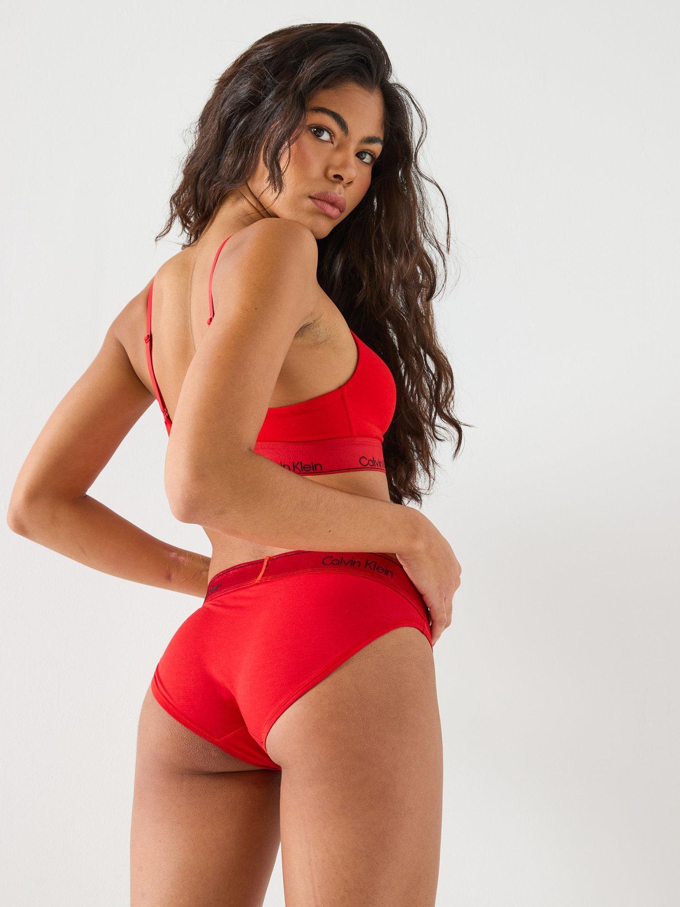 Image 5 of 6 of Calvin Klein High Leg Briefs - Red
