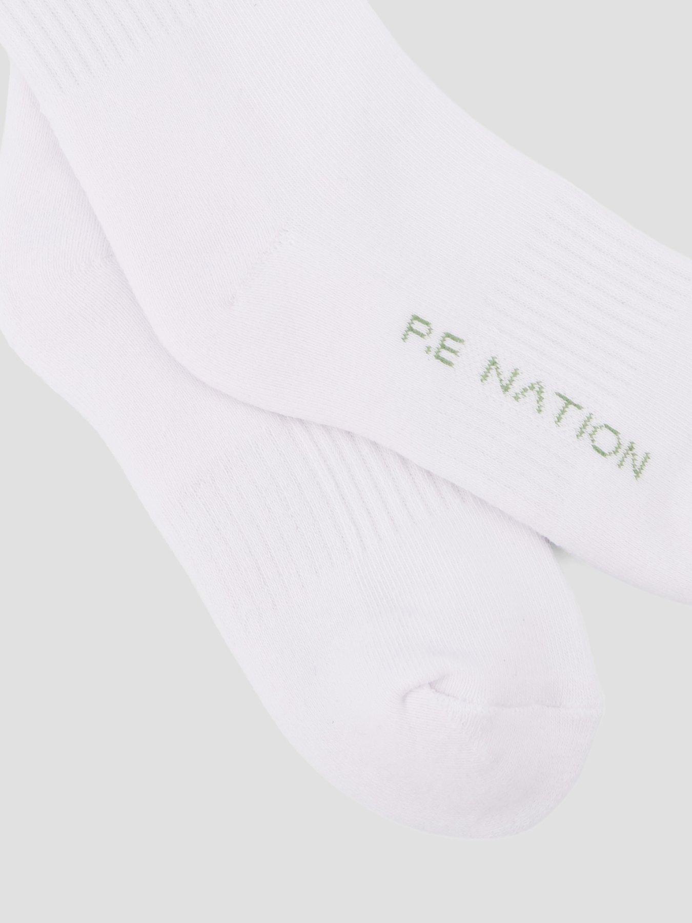 Image 4 of 4 of P.E Nation Womens Training Homage Socks - White