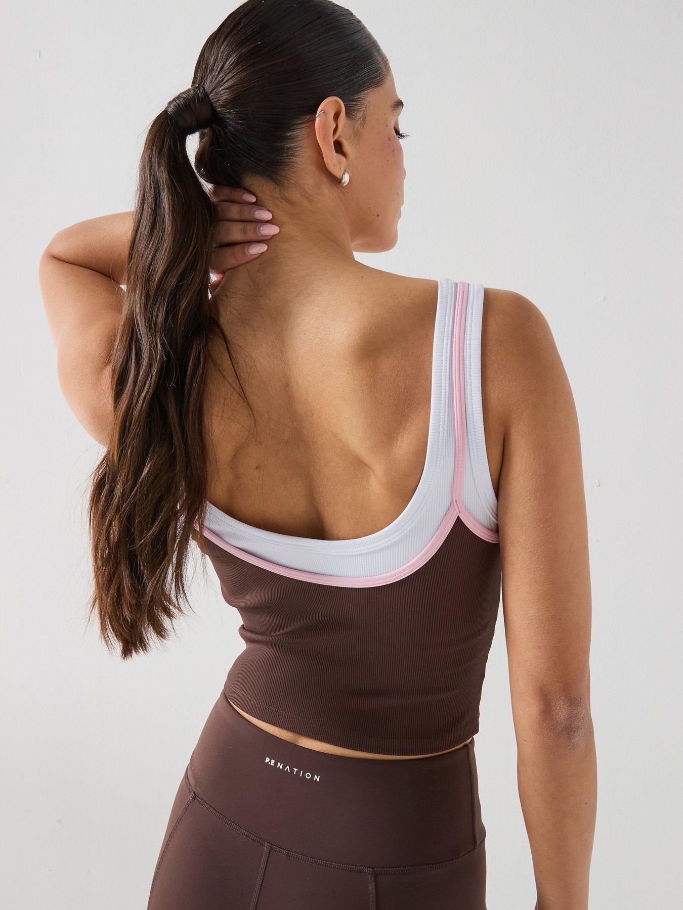 Image 2 of 6 of P.E Nation Womens Training Forward Tank Top - Brown