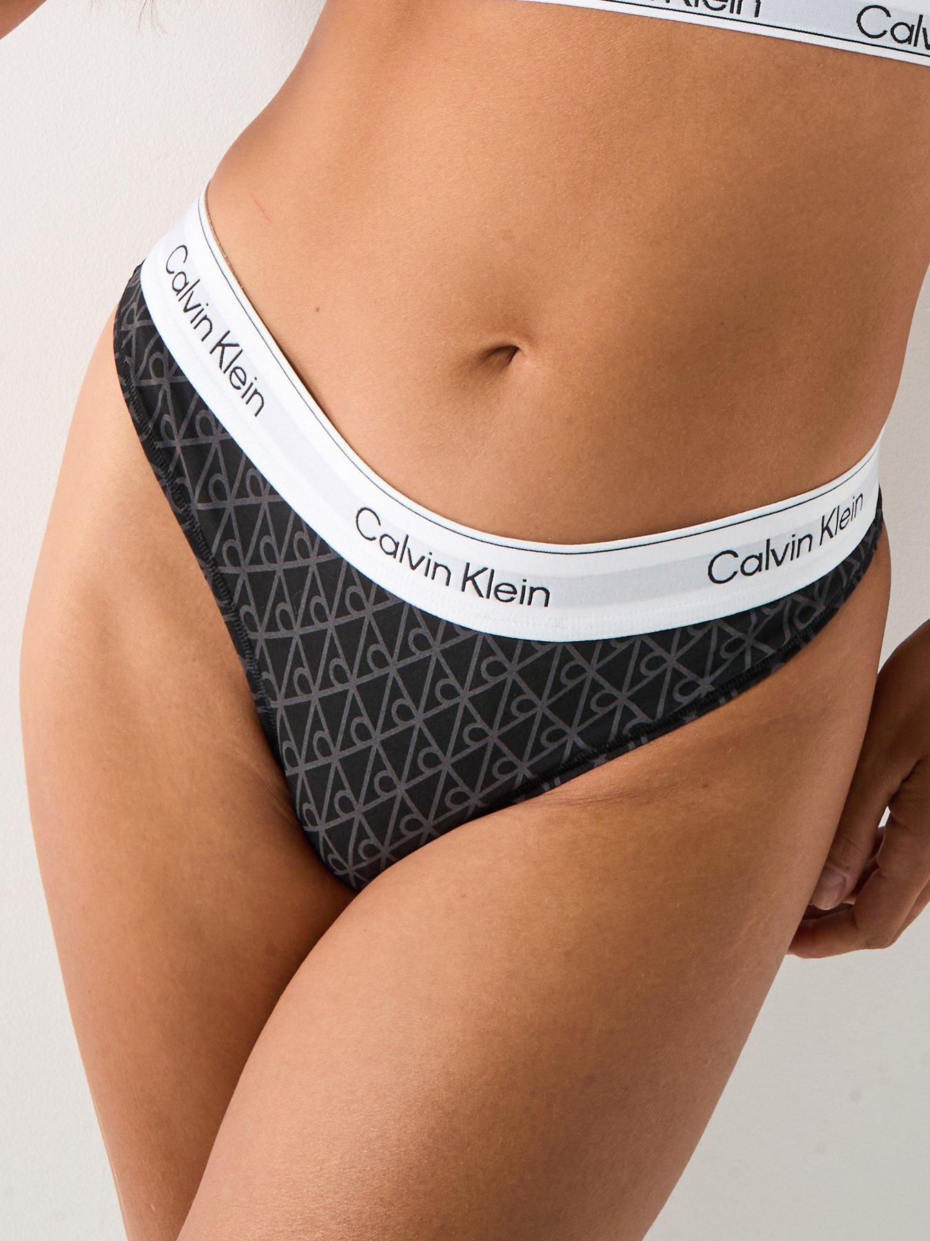 Image 1 of 6 of Calvin Klein Thong - Black