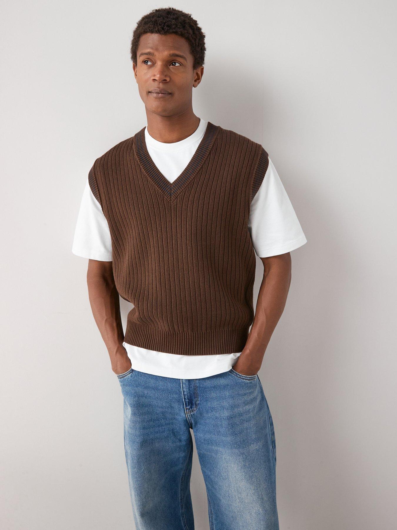 The Very Collection Pure Cotton Knitted Vest - Brown