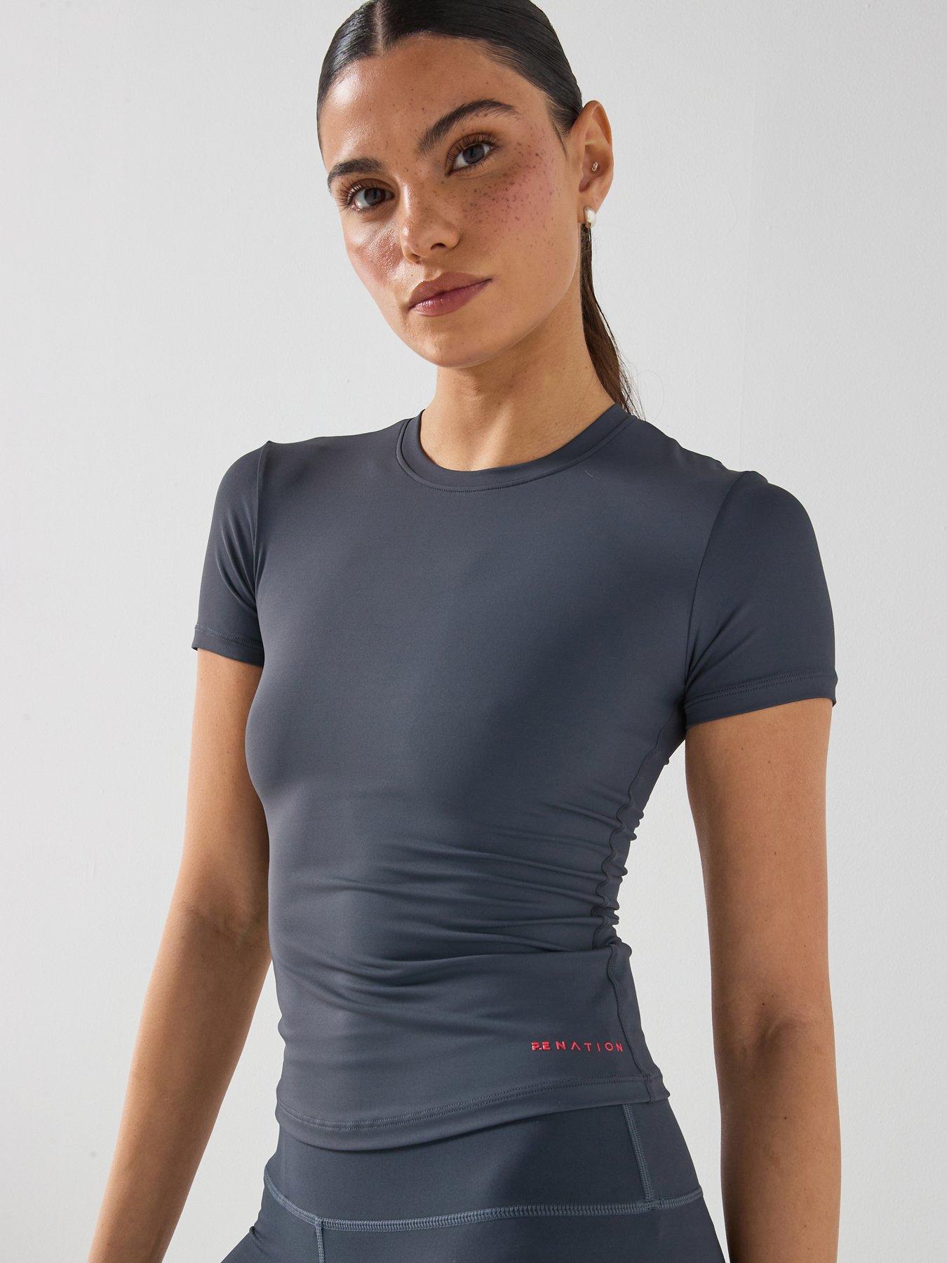 P.E Nation Womens Training Foundation Slim Fit T-Shirt - Navy