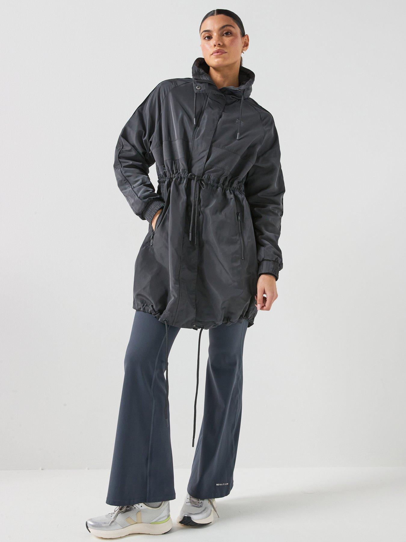 P.E Nation Womens Training Mid Length Man Down Jacket - Navy