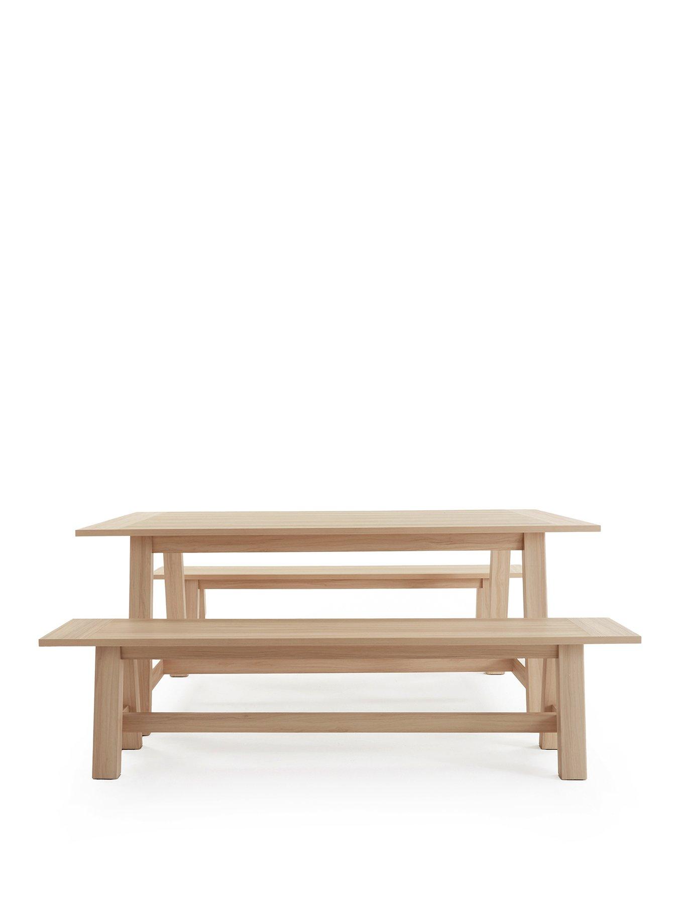  image of michelle-keegan-home-lindley-185cm-dining-table-amp-2-benches-fscreg-certified