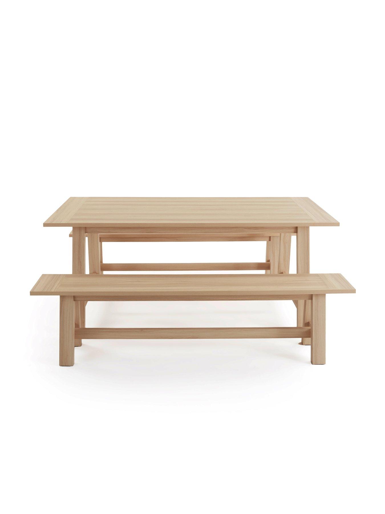  image of michelle-keegan-home-lindley-185cm-dining-table-amp-2-benches-fscreg-certified