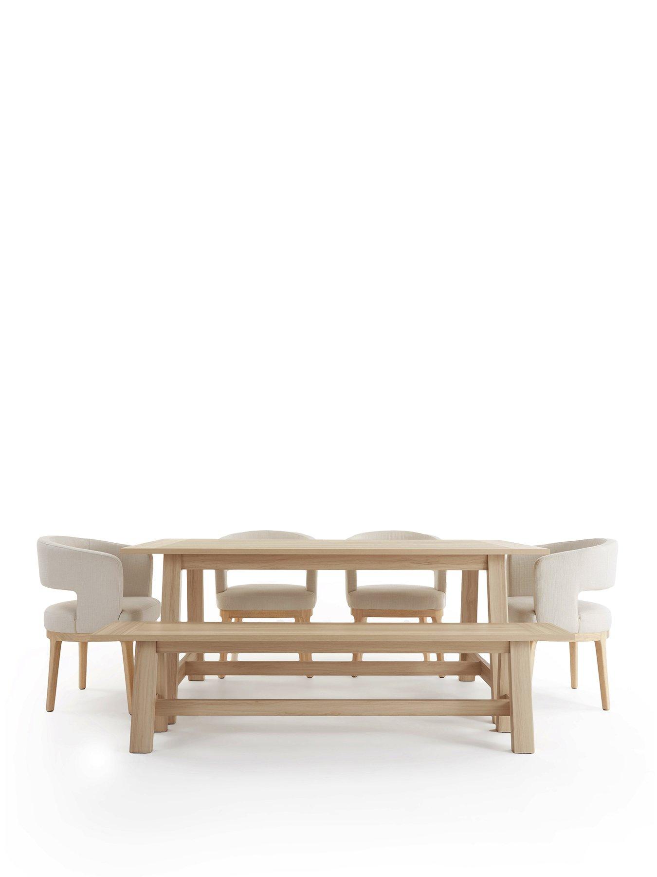Image 2 of 4 of Michelle Keegan Home Lindley 185cm Dining Table, 1 Bench & 4 Chairs