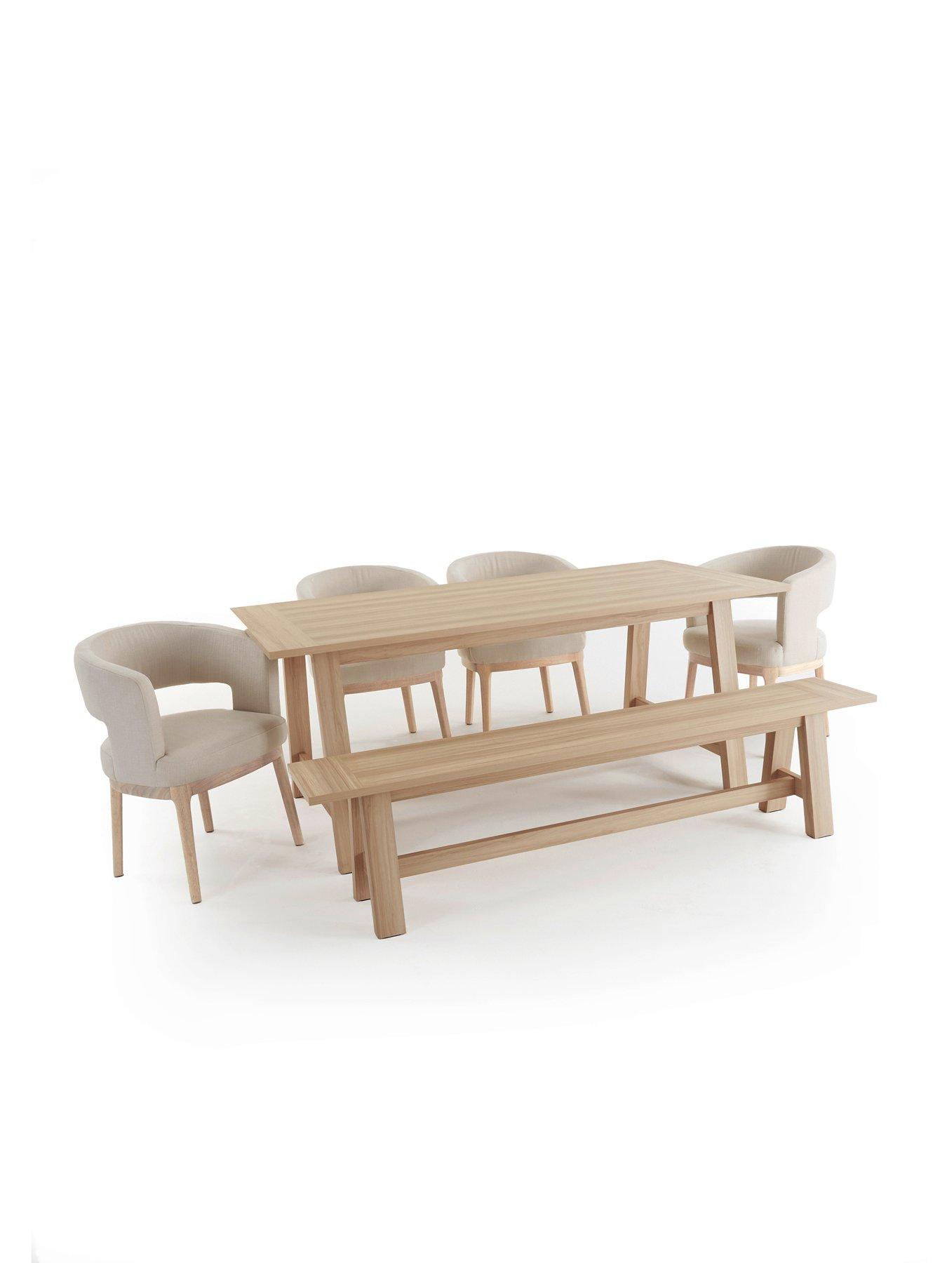 Image 3 of 4 of Michelle Keegan Home Lindley 185cm Dining Table, 1 Bench & 4 Chairs