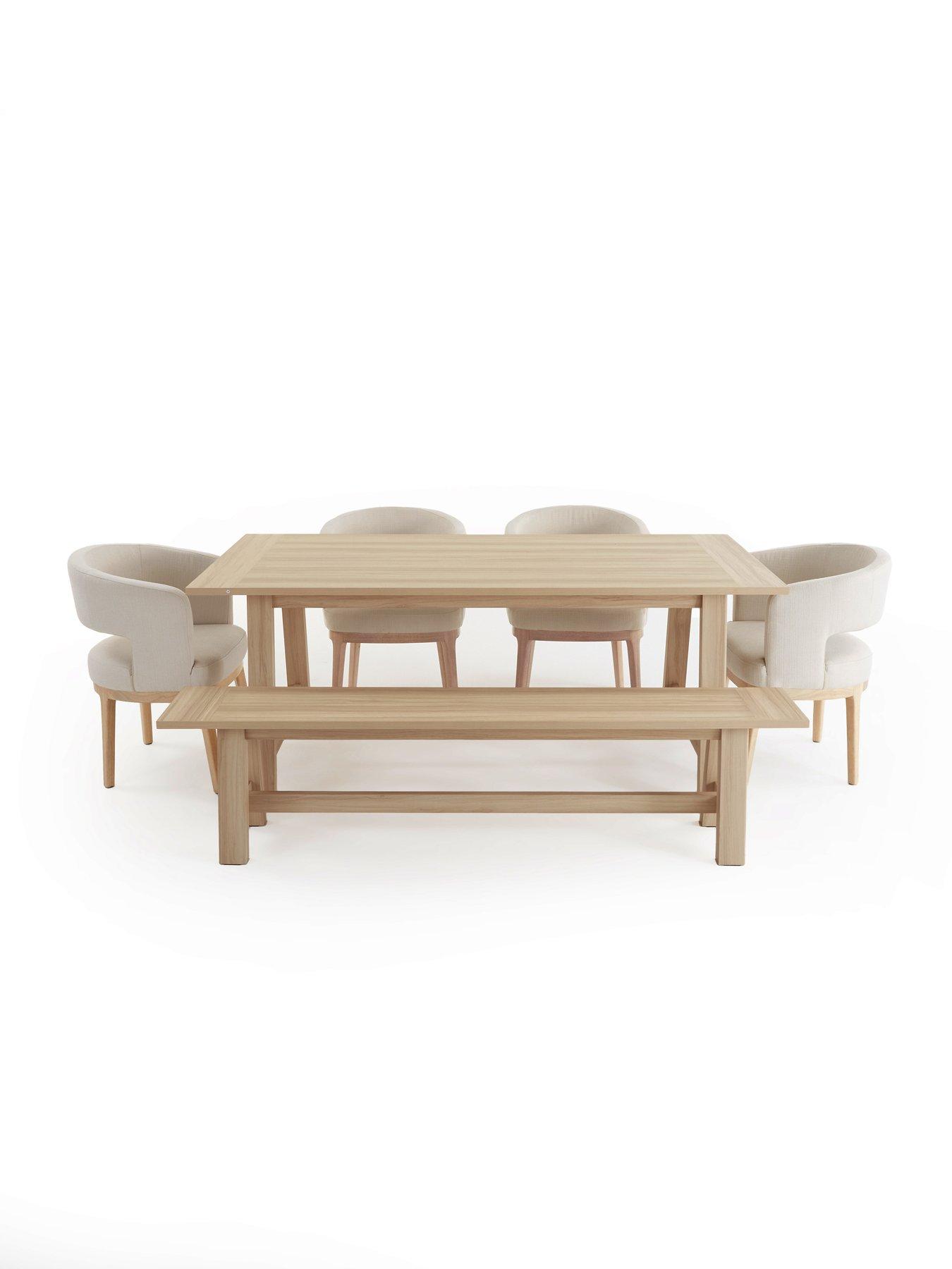 Image 4 of 4 of Michelle Keegan Home Lindley 185cm Dining Table, 1 Bench & 4 Chairs