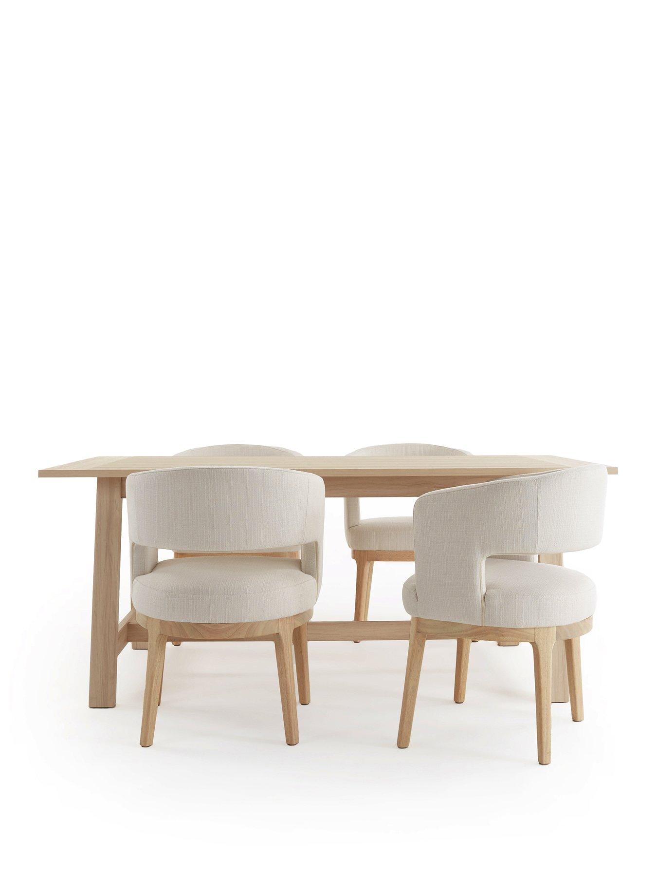  image of michelle-keegan-home-lindley-185cm-dining-table-amp-4-chairs