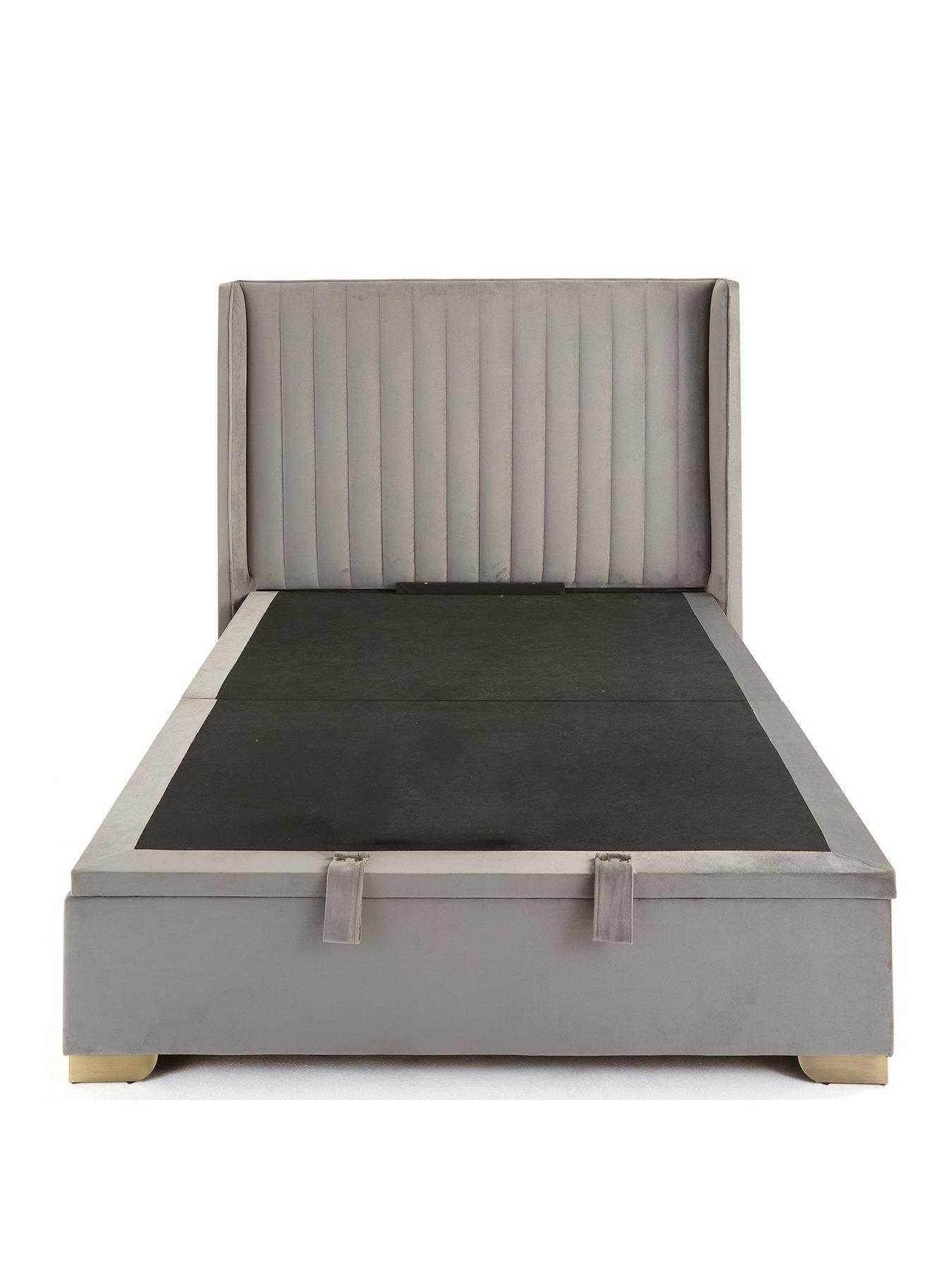 Image 2 of 7 of Very Home Kingston Velvet Lift Up&nbsp;Bed with Mattress options (Buy &amp; SAVE!) - Grey
