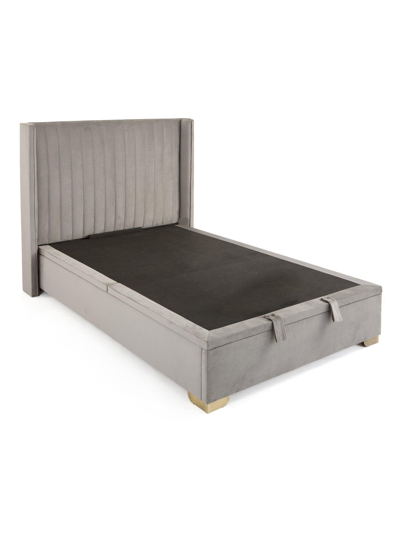Image 3 of 7 of Very Home Kingston Velvet Lift Up&nbsp;Bed with Mattress options (Buy &amp; SAVE!) - Grey