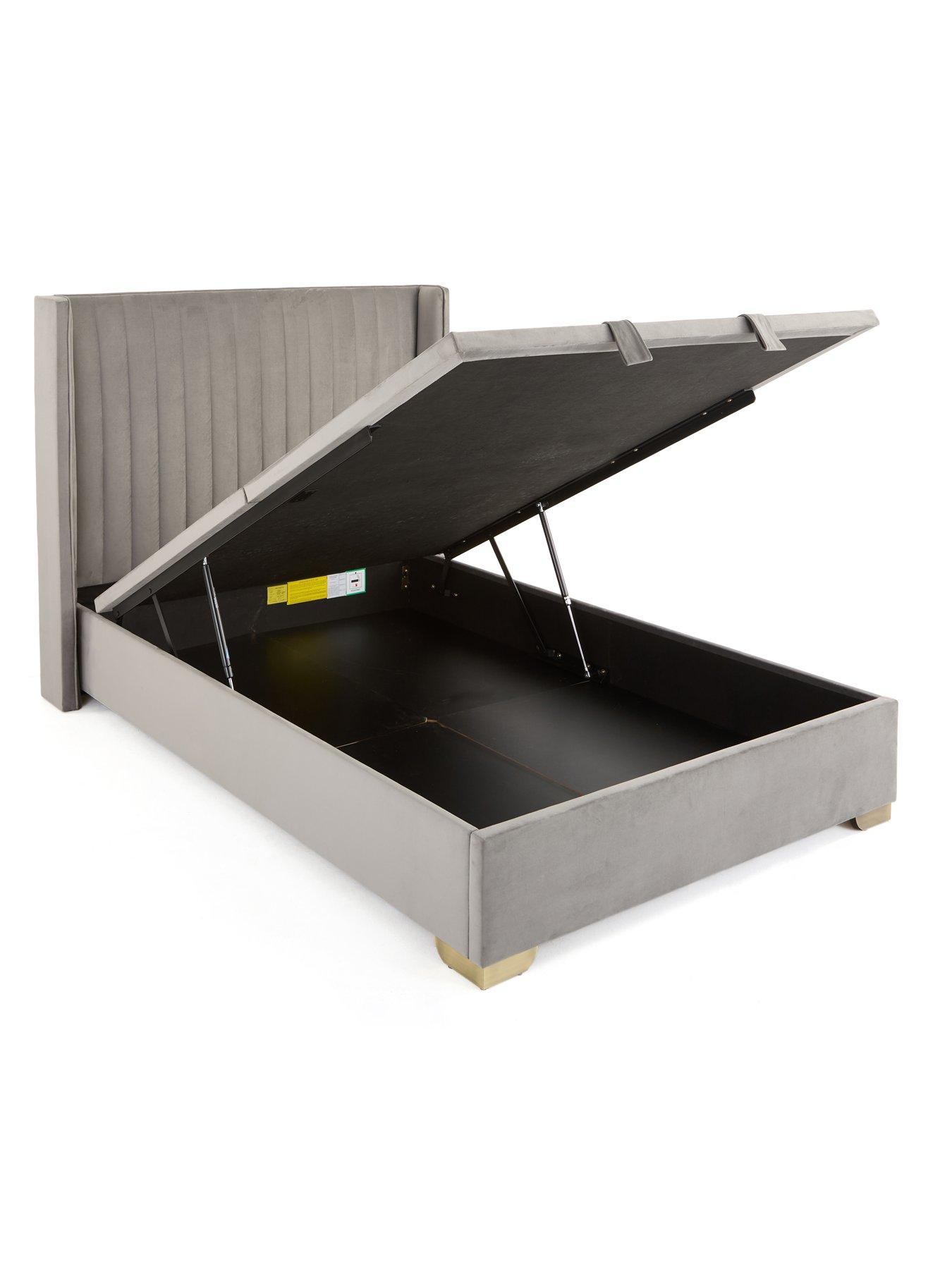 Image 4 of 7 of Very Home Kingston Velvet Lift Up&nbsp;Bed with Mattress options (Buy &amp; SAVE!) - Grey