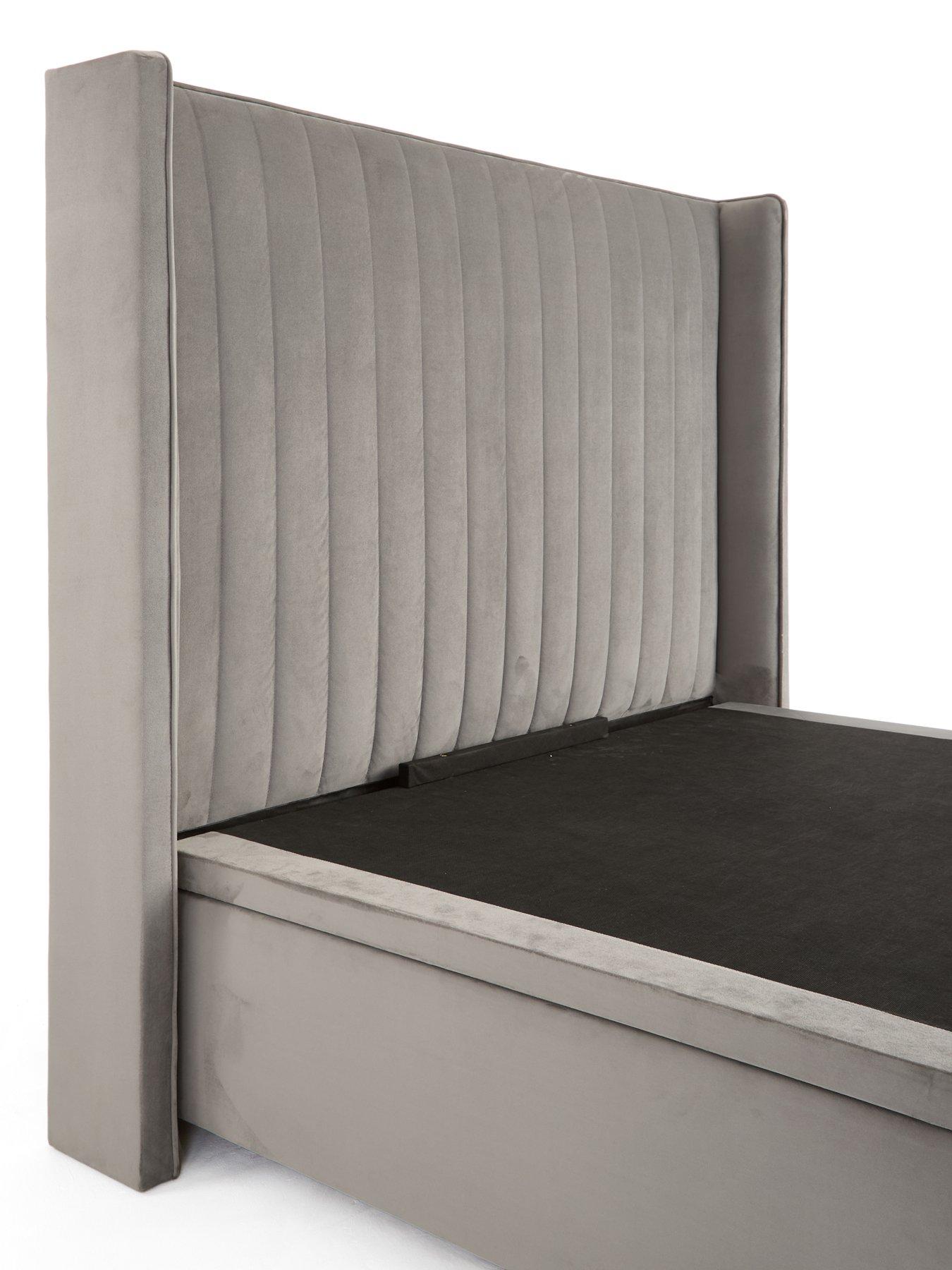 Image 6 of 7 of Very Home Kingston Velvet Lift Up&nbsp;Bed with Mattress options (Buy &amp; SAVE!) - Grey