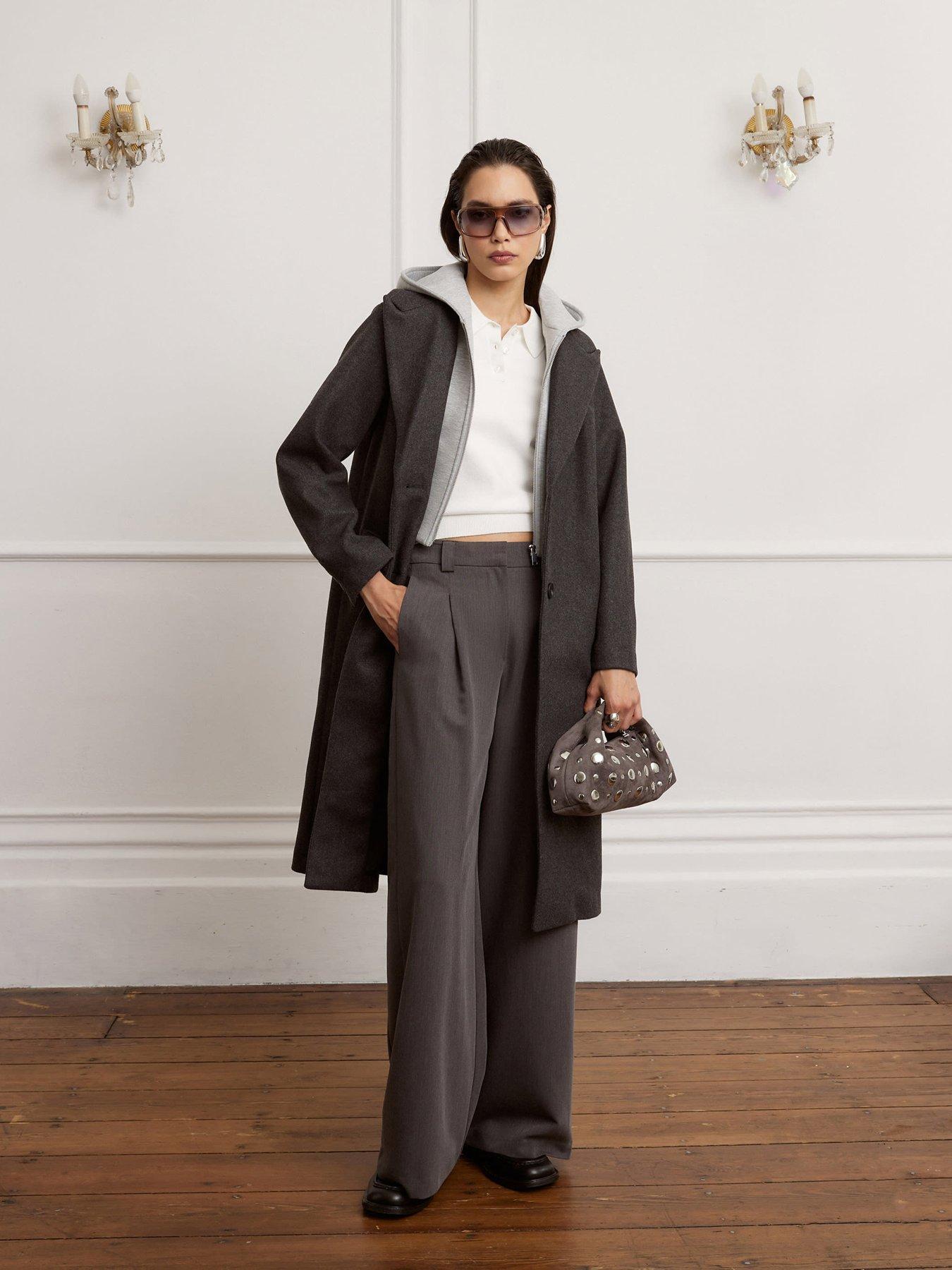  image of river-island-hood-hybrid-coat-grey