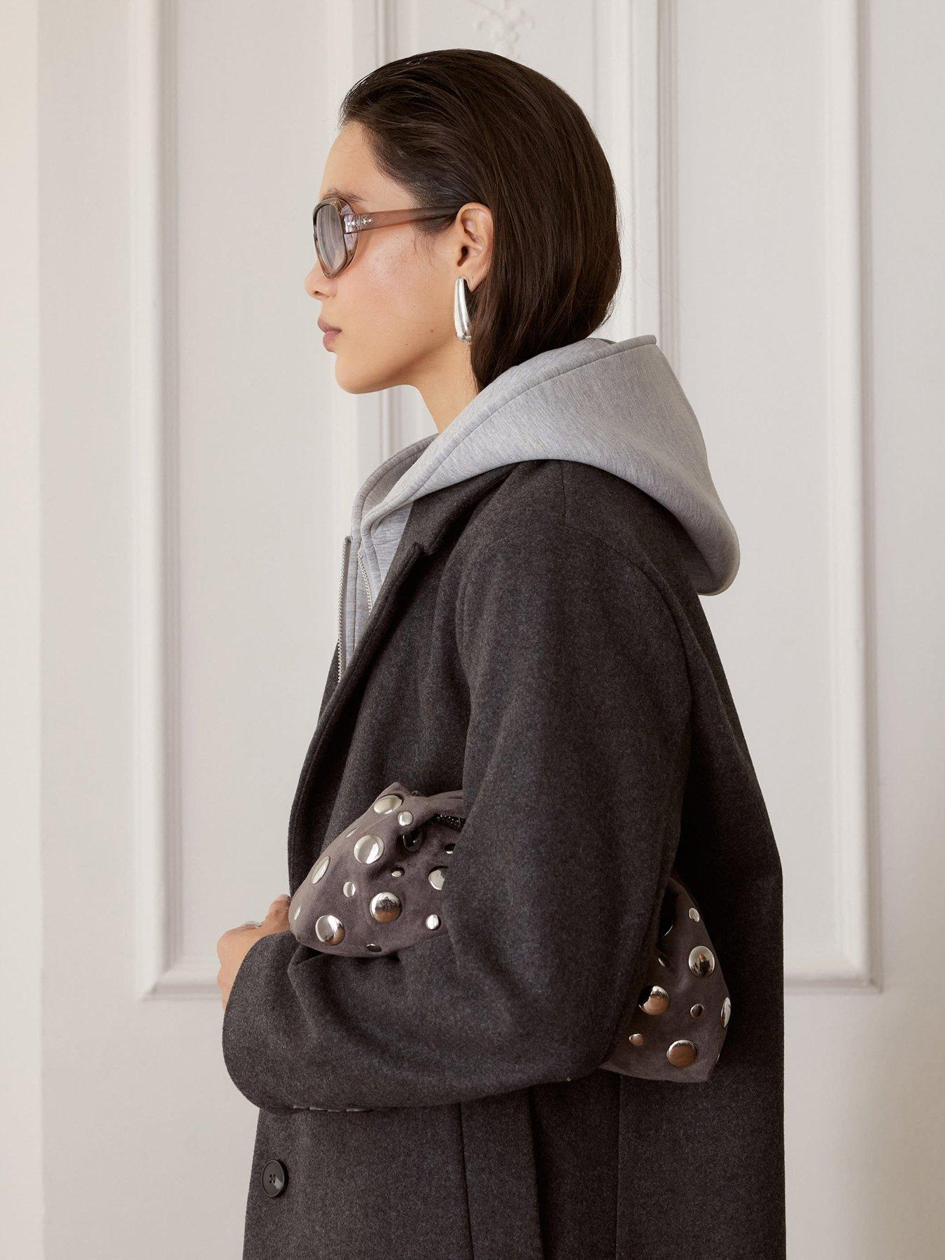  image of river-island-hood-hybrid-coat-grey