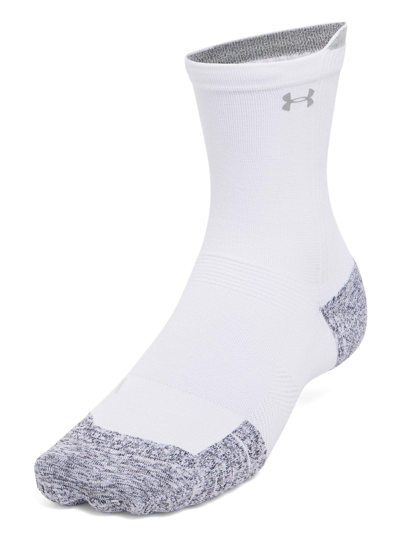Image 2 of 3 of UNDER ARMOUR Adults Unisex Running Cushion 3Pack Crew Socks - White