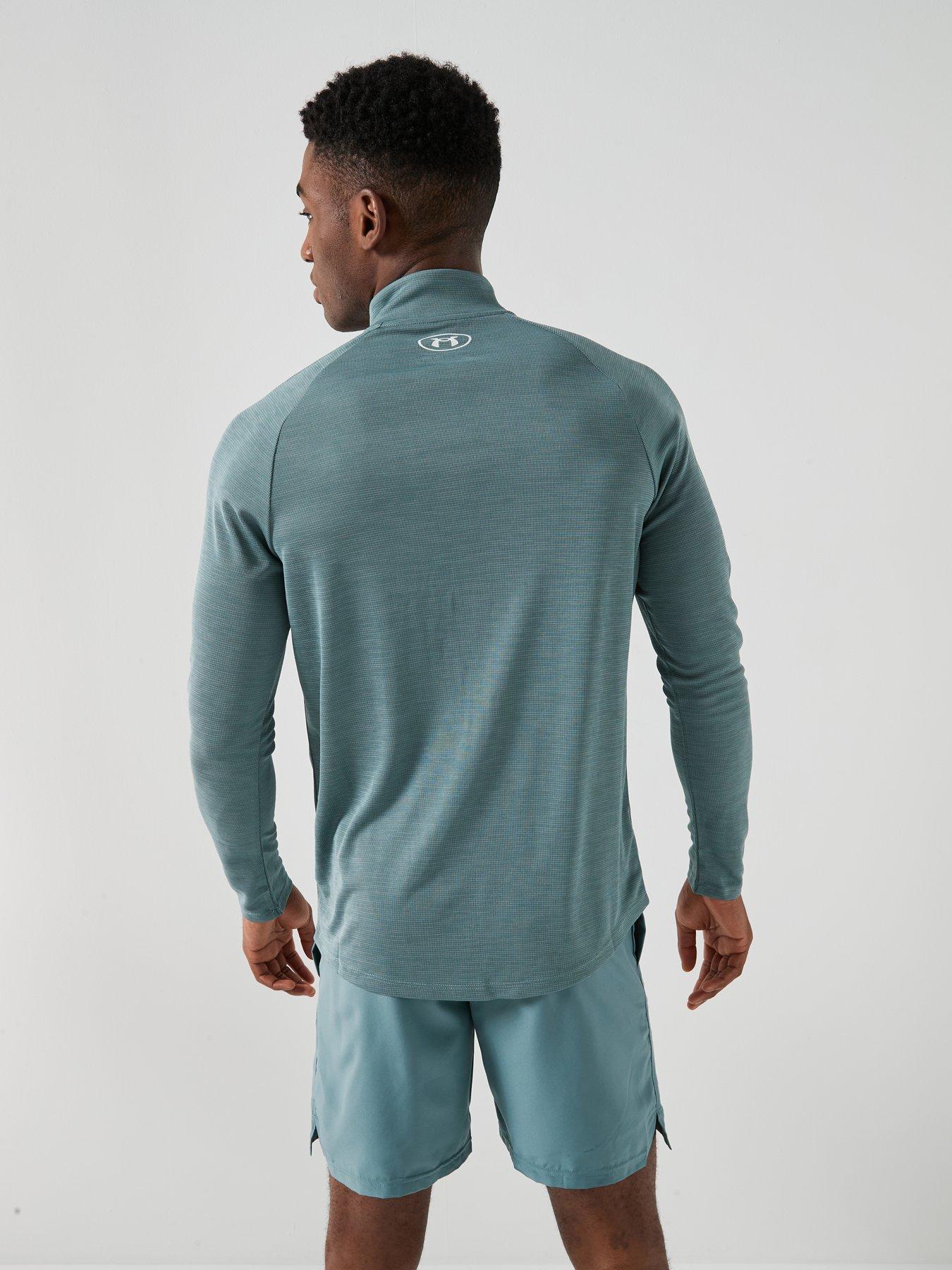 Image 2 of 6 of UNDER ARMOUR Mens Training Tech Textured 1/2 Zip - Green