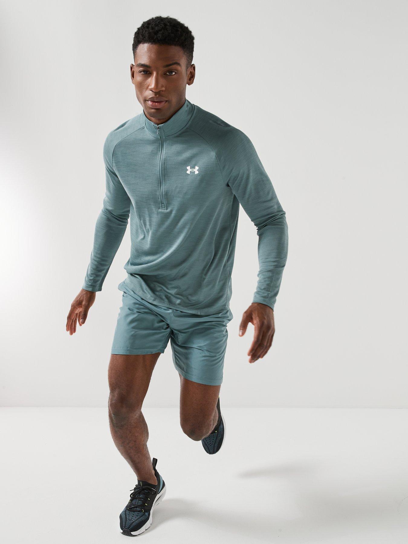 Image 4 of 6 of UNDER ARMOUR Mens Training Tech Textured 1/2 Zip - Green