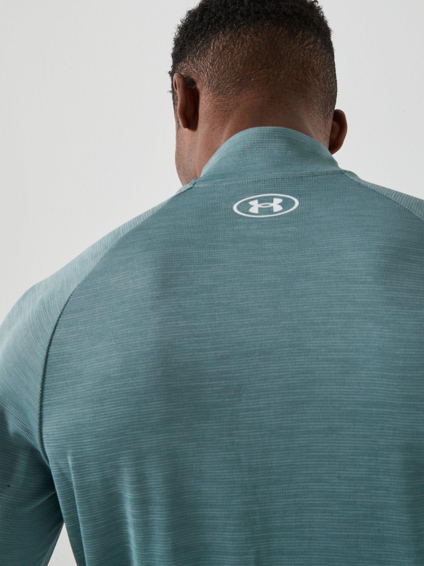Image 5 of 6 of UNDER ARMOUR Mens Training Tech Textured 1/2 Zip - Green