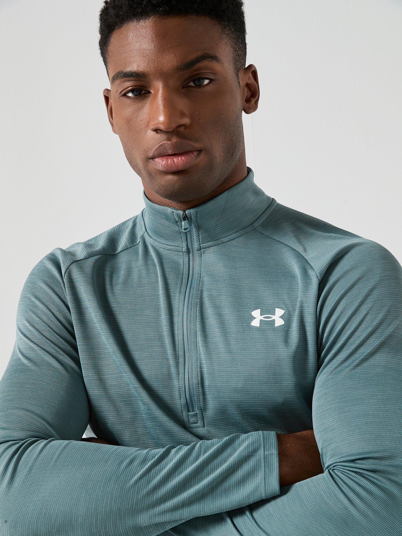 Image 6 of 6 of UNDER ARMOUR Mens Training Tech Textured 1/2 Zip - Green