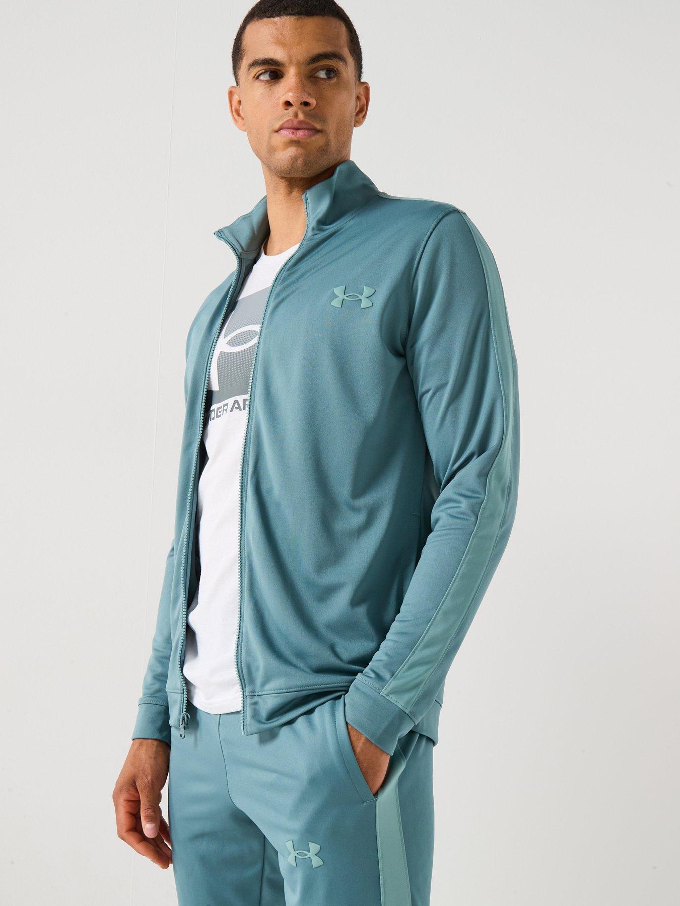  image of under-armour-mens-training-rival-knit-tracksuit-green