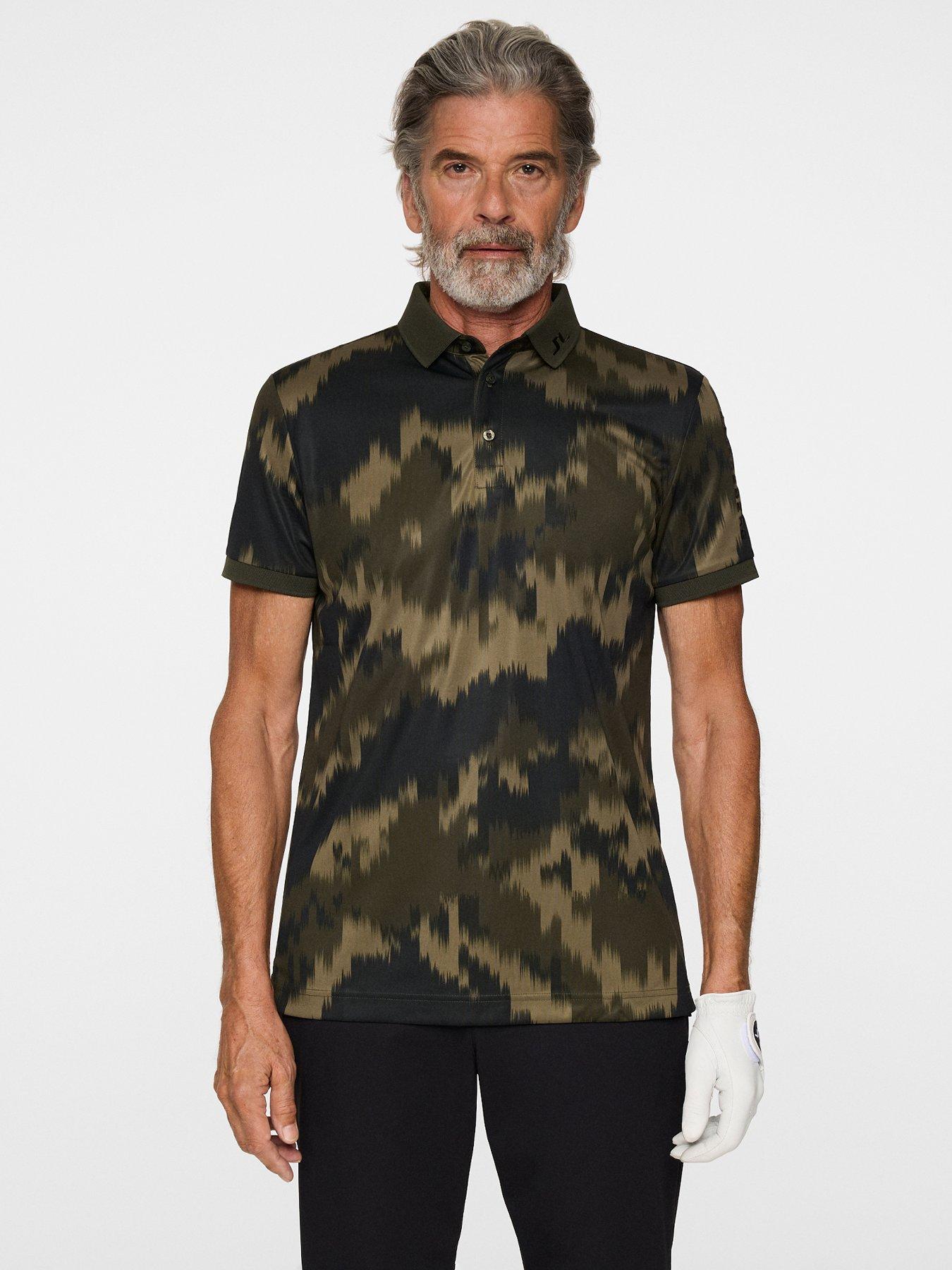 undefined Mens Golf Tour Tech Print Polo - Green